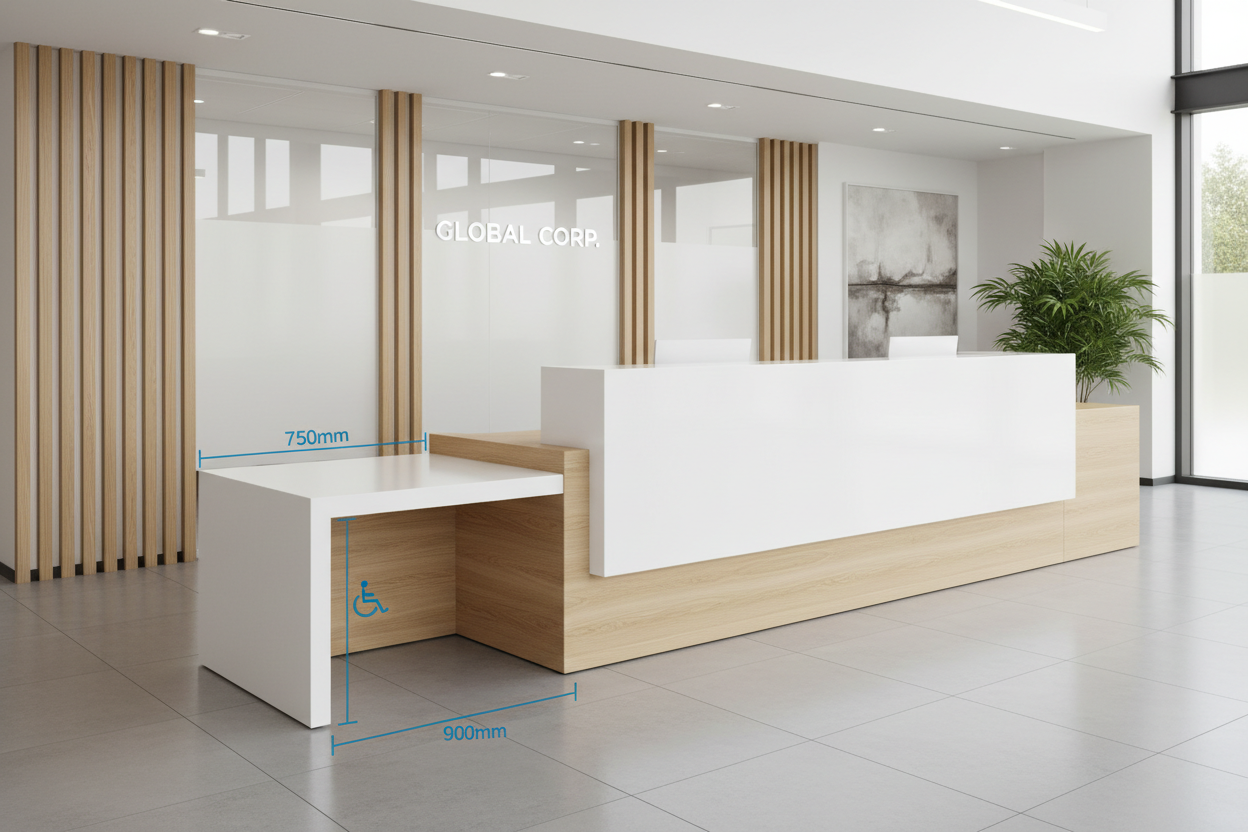 Commercial Reception Desks: Dimensions & DDA Compliance