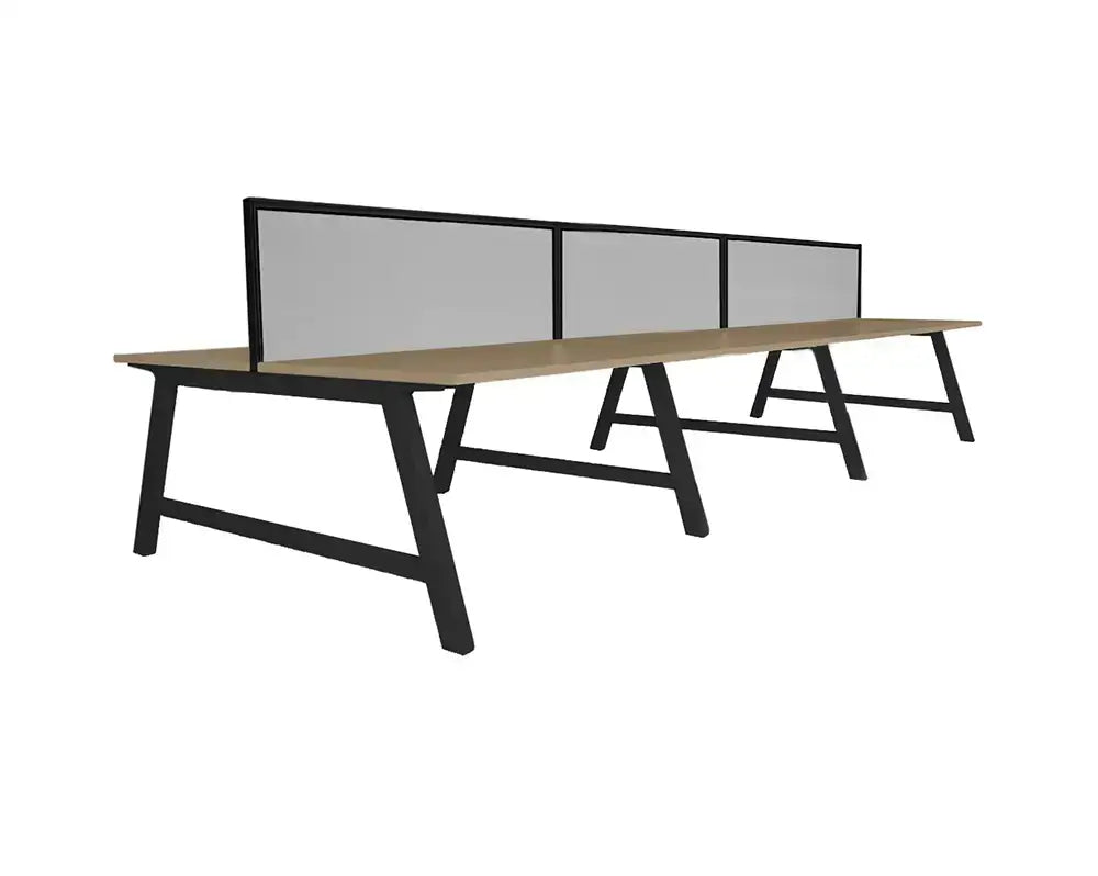 Pitch Back to Six Person Pod 1800 with Sector Screens - Office Furniture - Mclernons Business Base