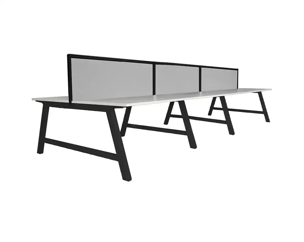 Pitch Back to Six Person Pod 1800 with Sector Screens - Office Furniture - Mclernons Business Base