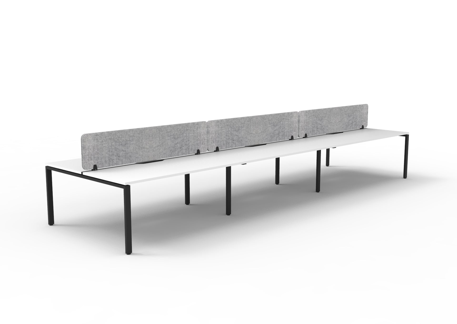Helix Profile Back to Back 6 Person Workstation With Eco Screen