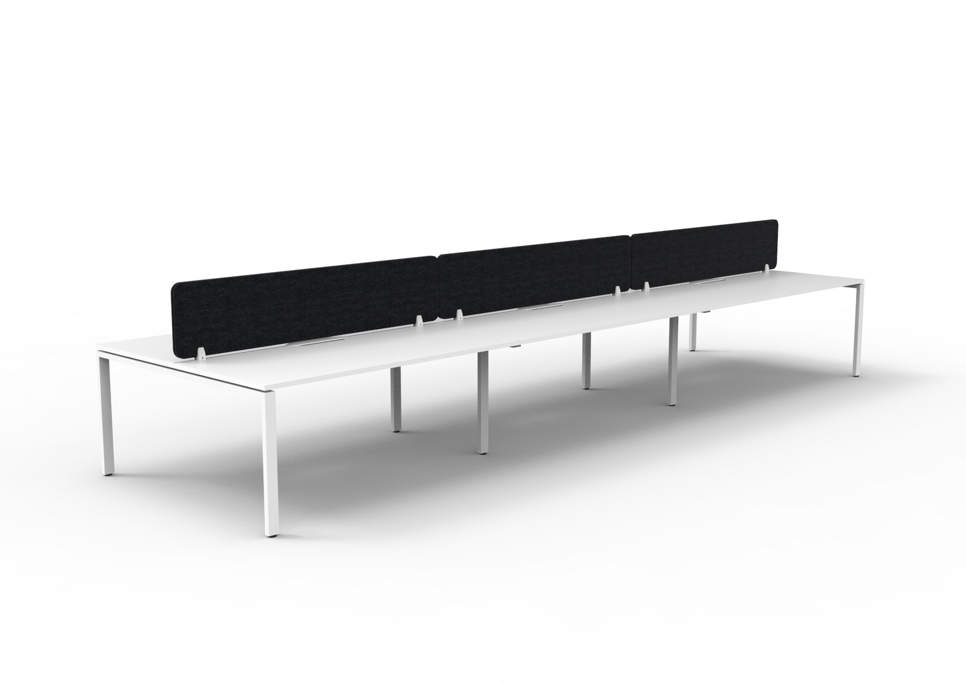 Helix Profile Back to Back 6 Person Workstation With Eco Screen
