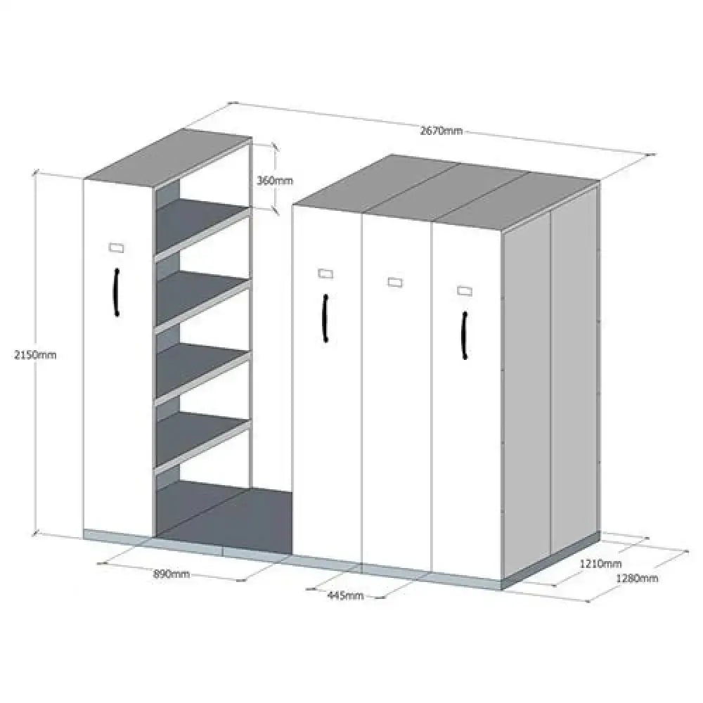 Compactus 4 Bay Space Efficient Bulk Storage White Powdercoat