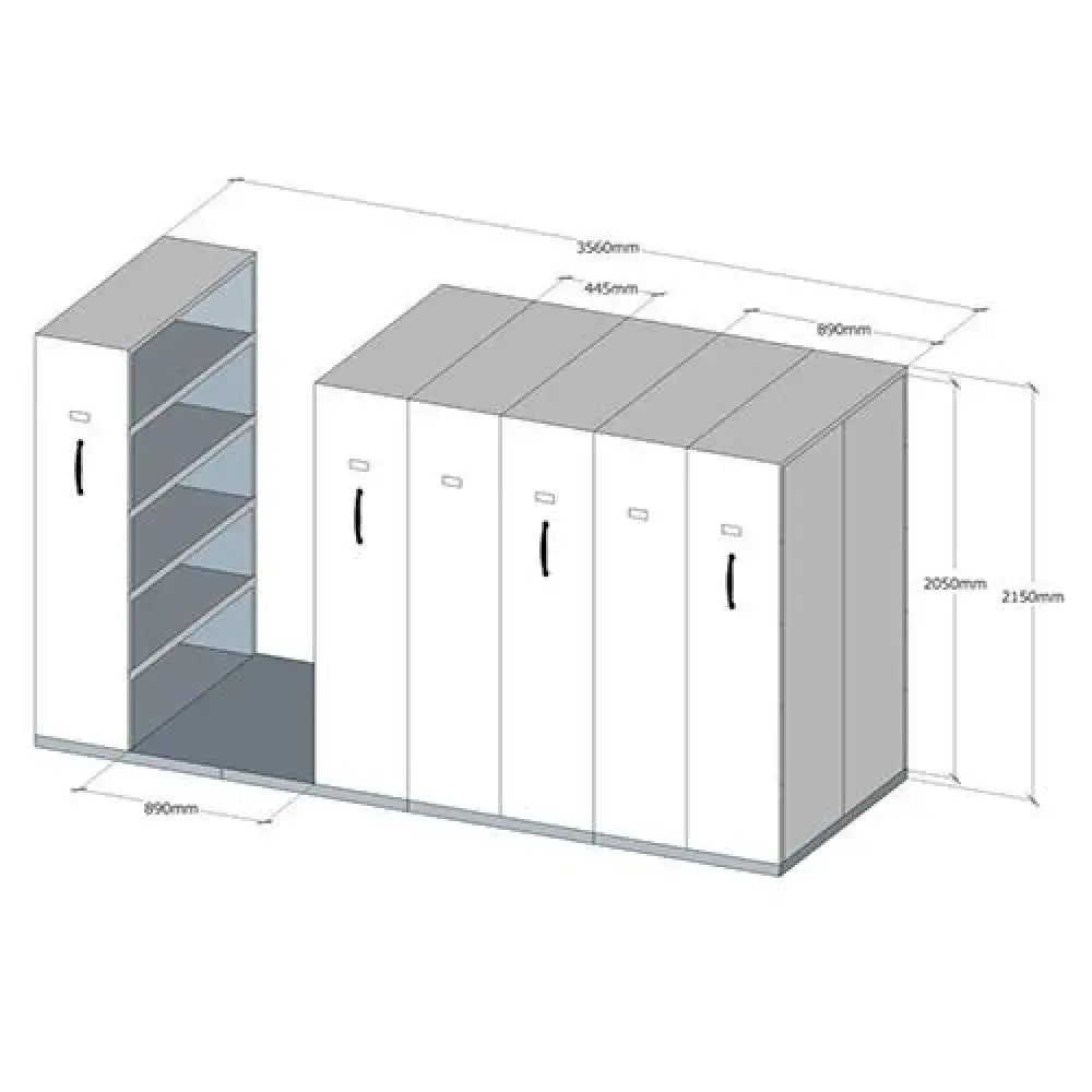 Compactus 6 Bay Space Efficient Bulk Storage Easy White Powdercoat Finish