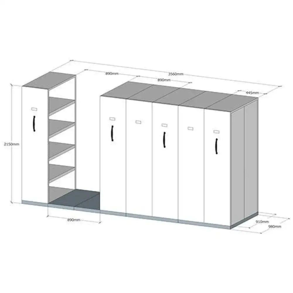 Compactus 6 Bay Space Efficient Bulk Storage White Powdercoat