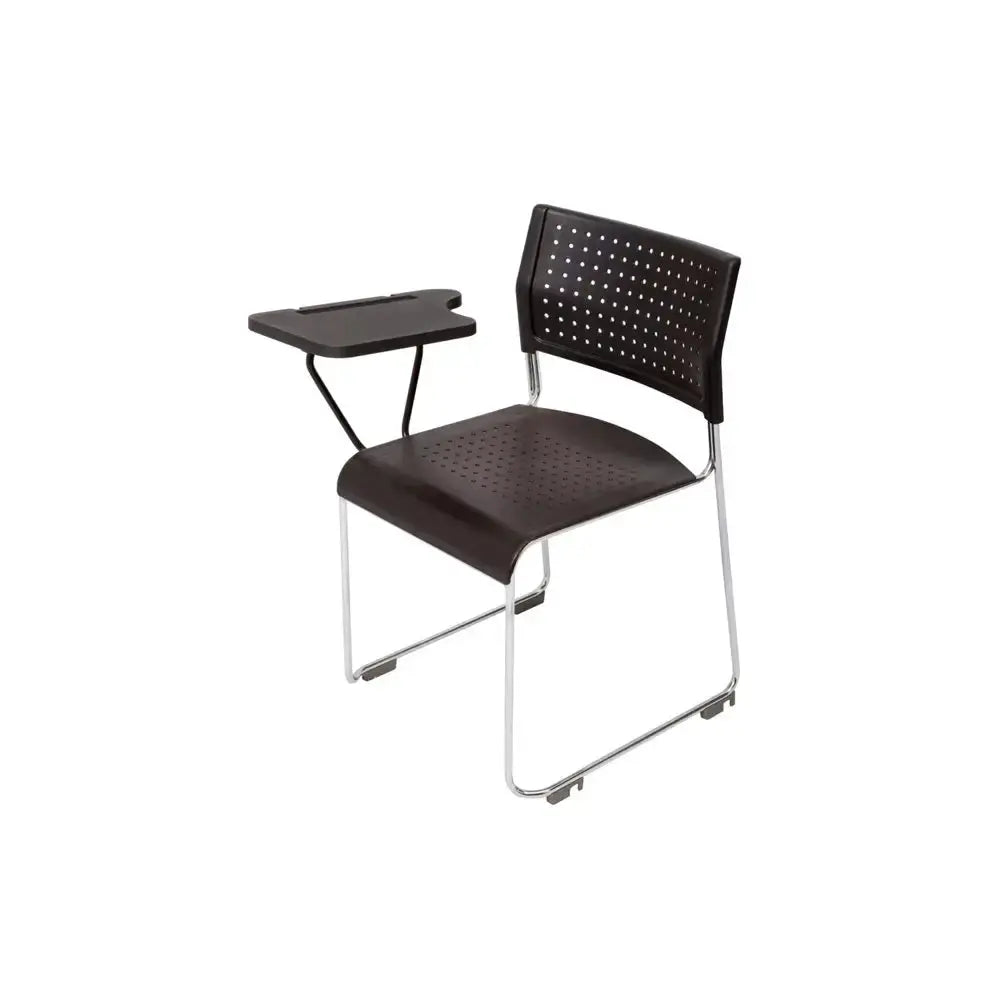 Form Conference Chair Black Plastic Perforated Steel Rod Sled Base