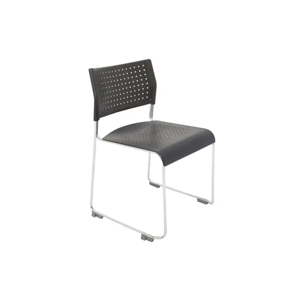 Form Plastic Conference Chair Black Perforated Sled Base