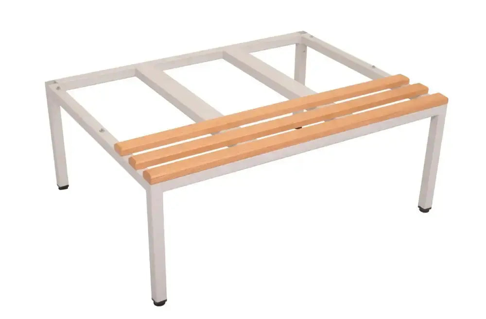 Light Oak Mod Single Sided Bench Seat Silver Frame