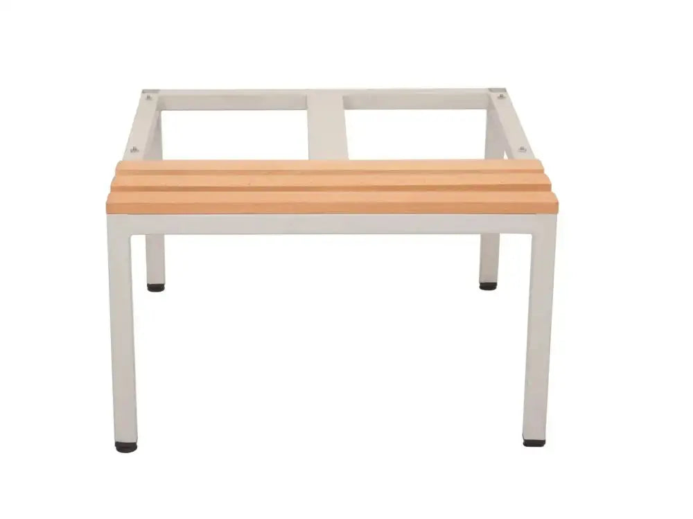 Light Oak Mod Single Sided Bench Seat Silver Frame