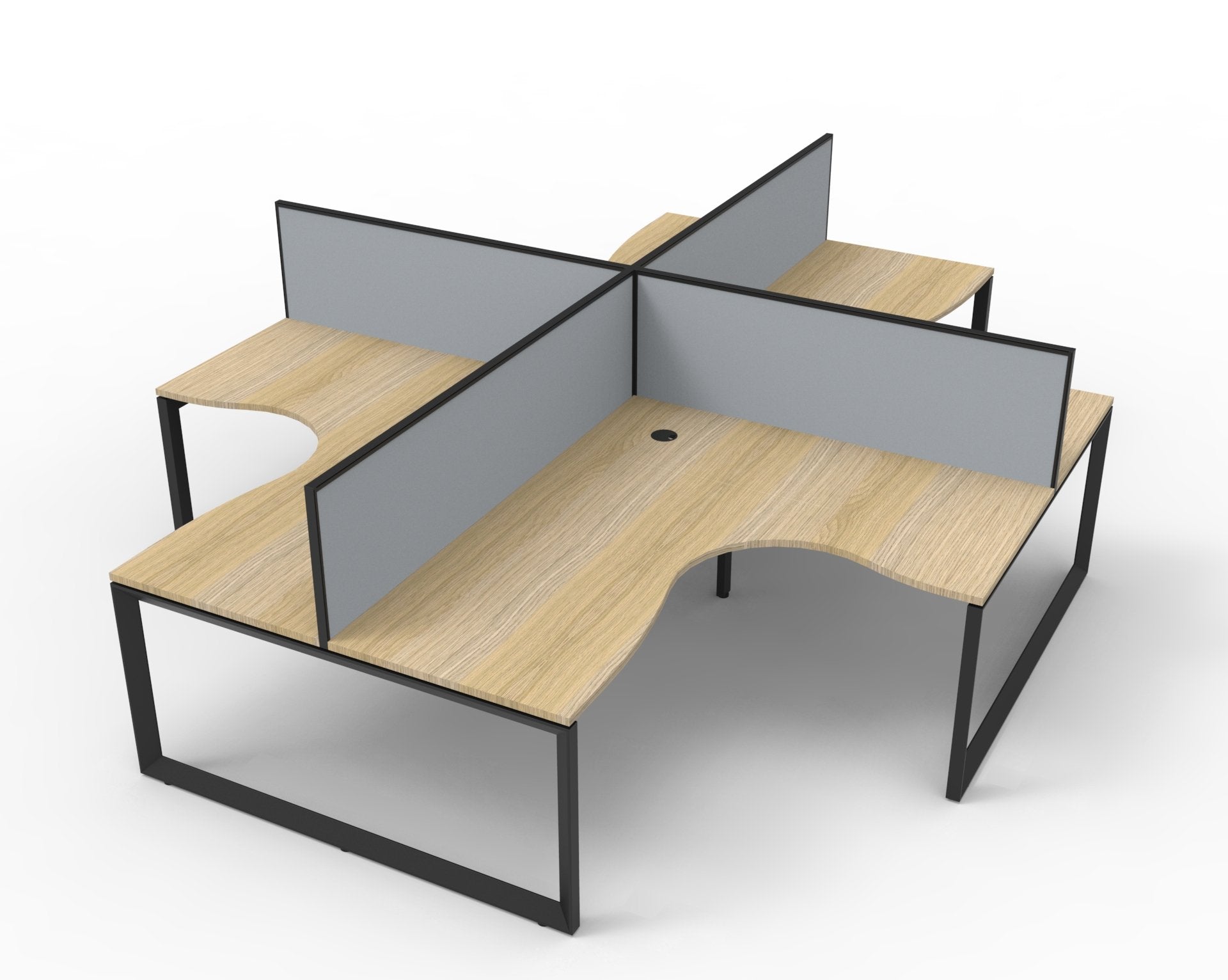 Helix Loop Corner Workstation 4 Person Pod