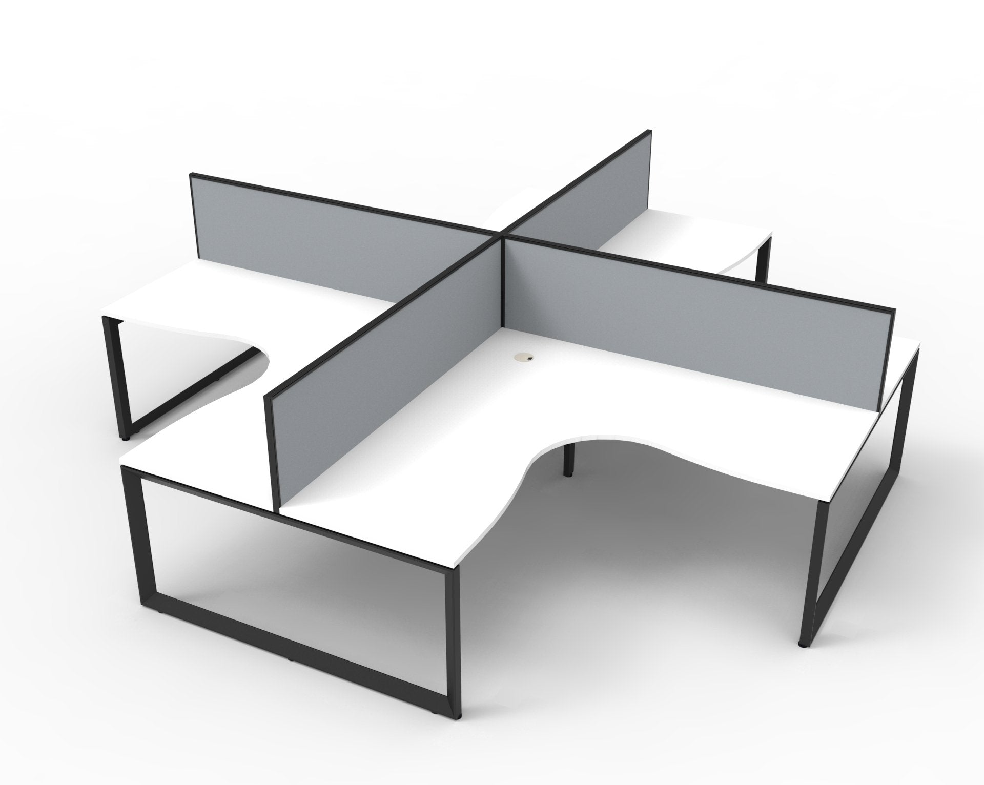 Helix Loop Corner Workstation 4 Person Pod