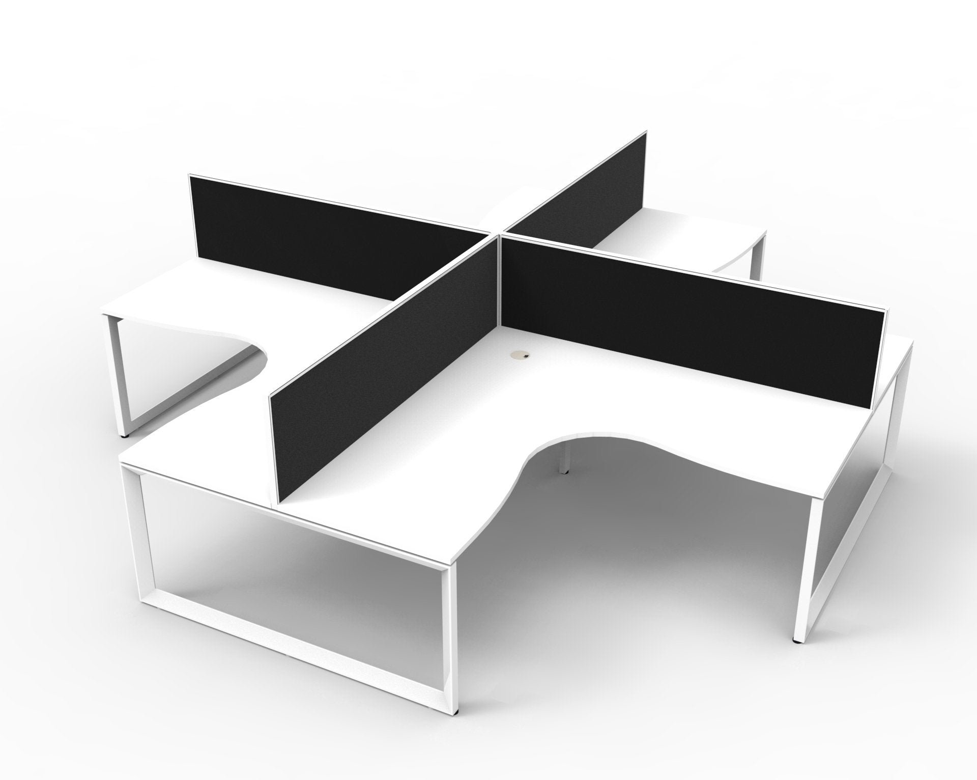 Helix Loop Corner Workstation 4 Person Pod
