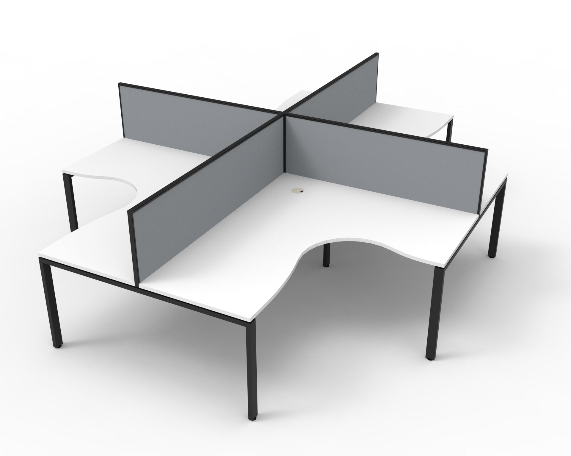 Helix Profile Corner Workstation 4 Person Pod