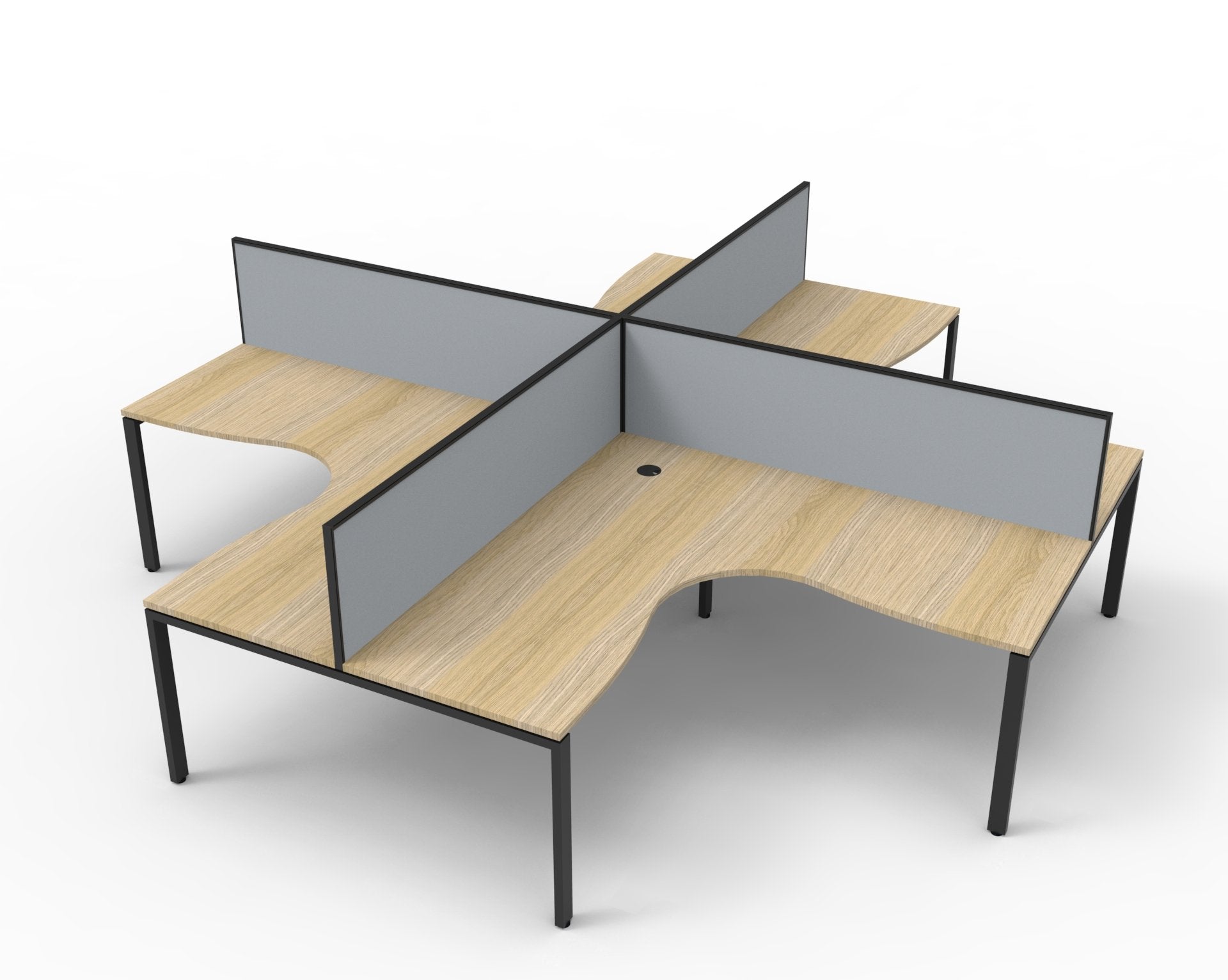 Helix Profile Corner Workstation 4 Person Pod