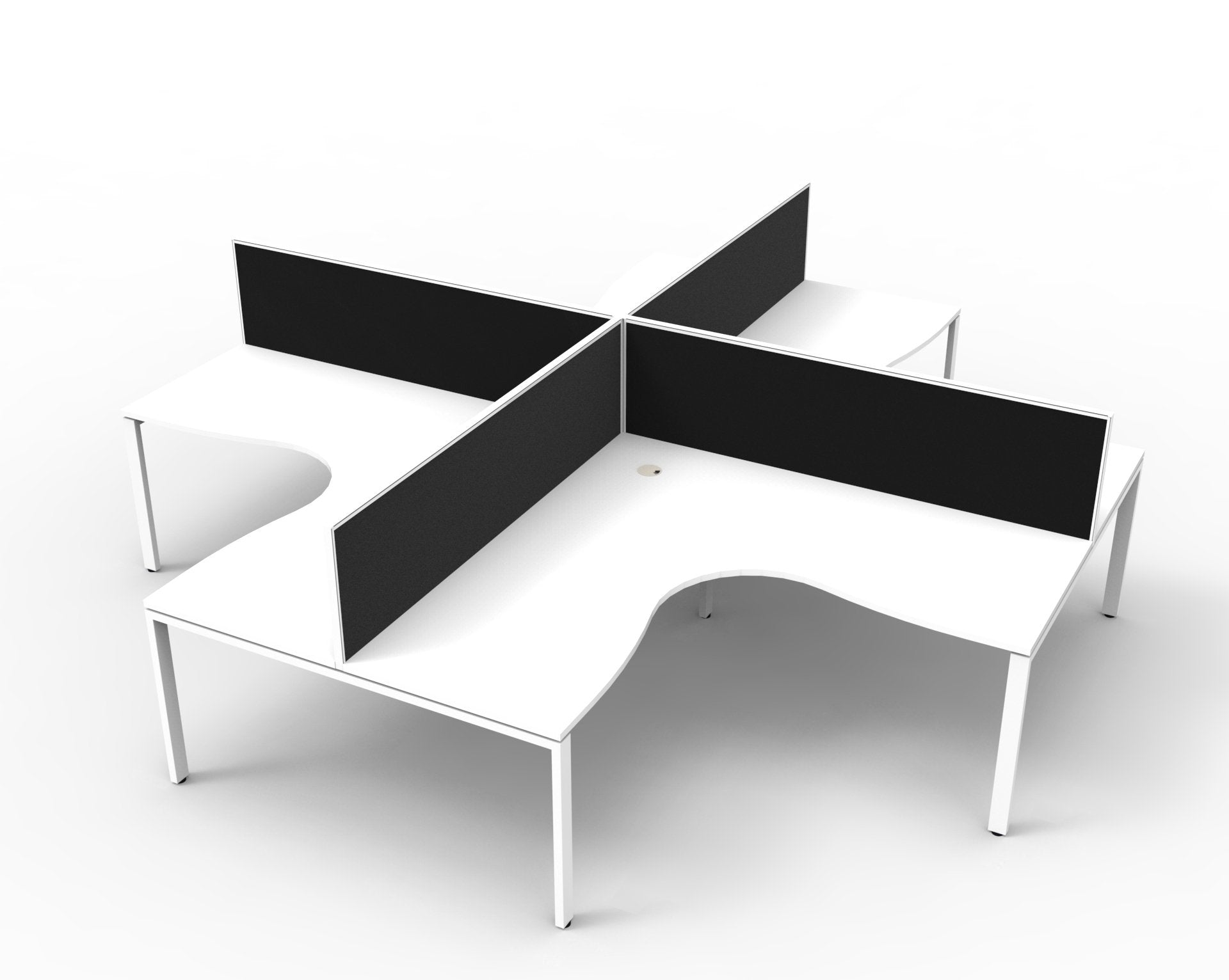 Helix Profile Corner Workstation 4 Person Pod