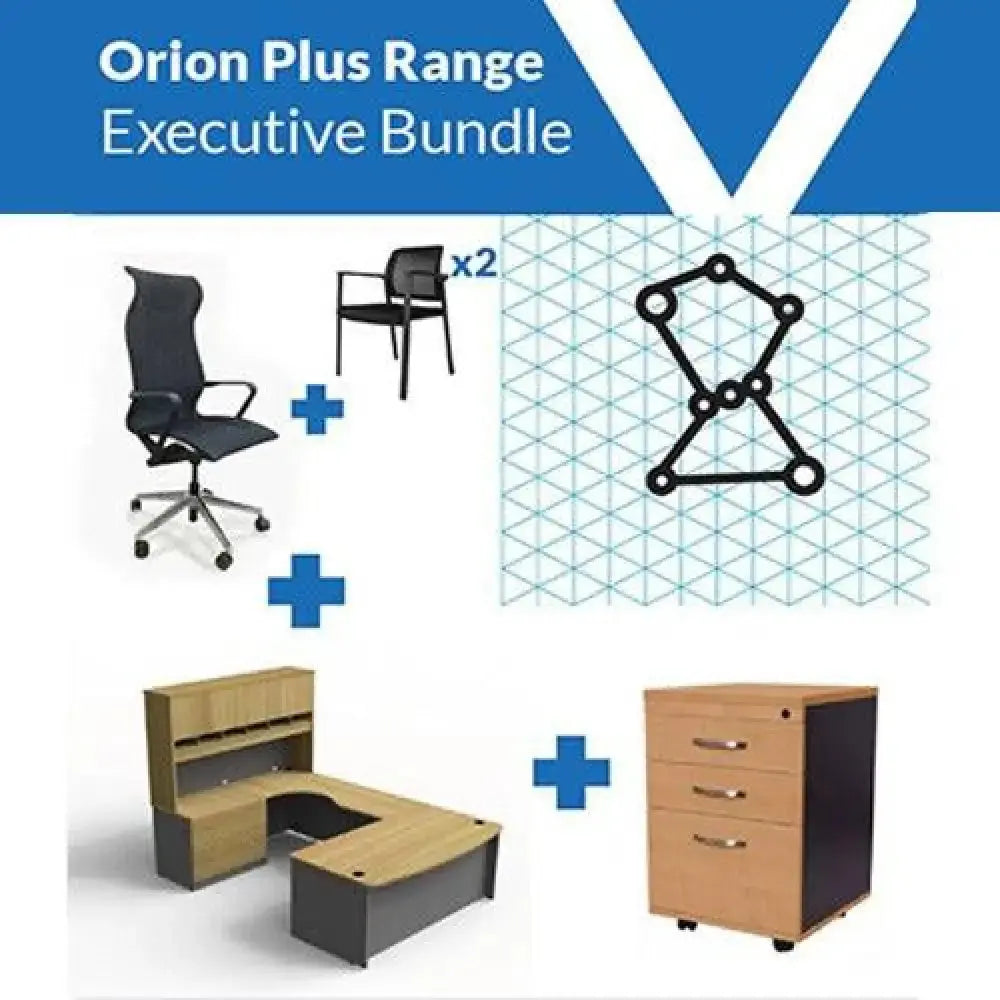Orion Plus Executive Bundle with Chairs and Mobile Pedestal