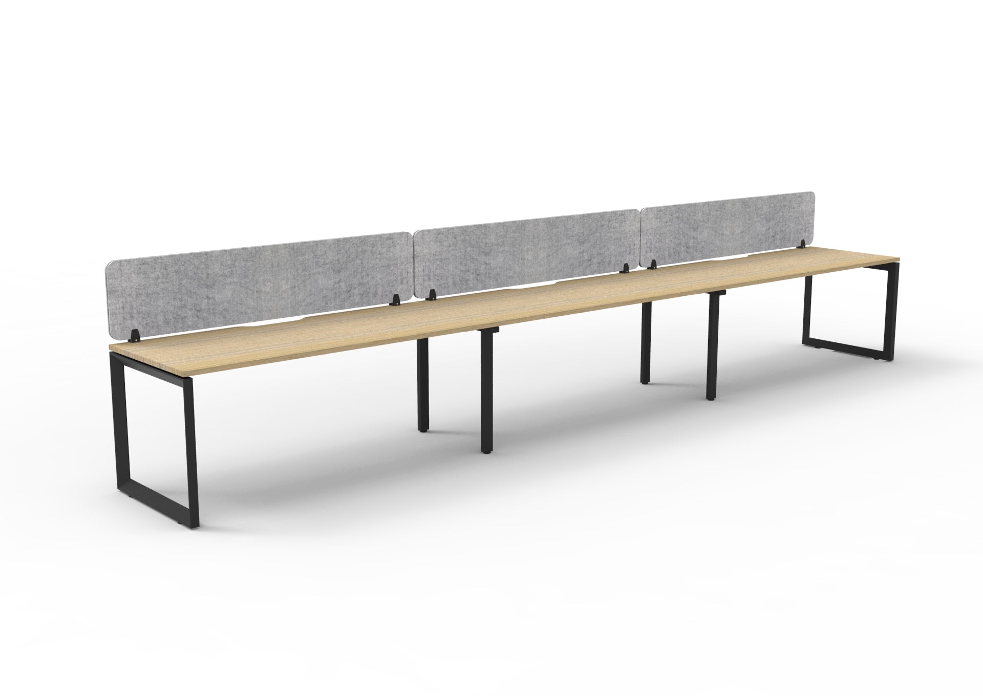 Helix Loop Side by Side 3 Person Workstation With Eco Screen
