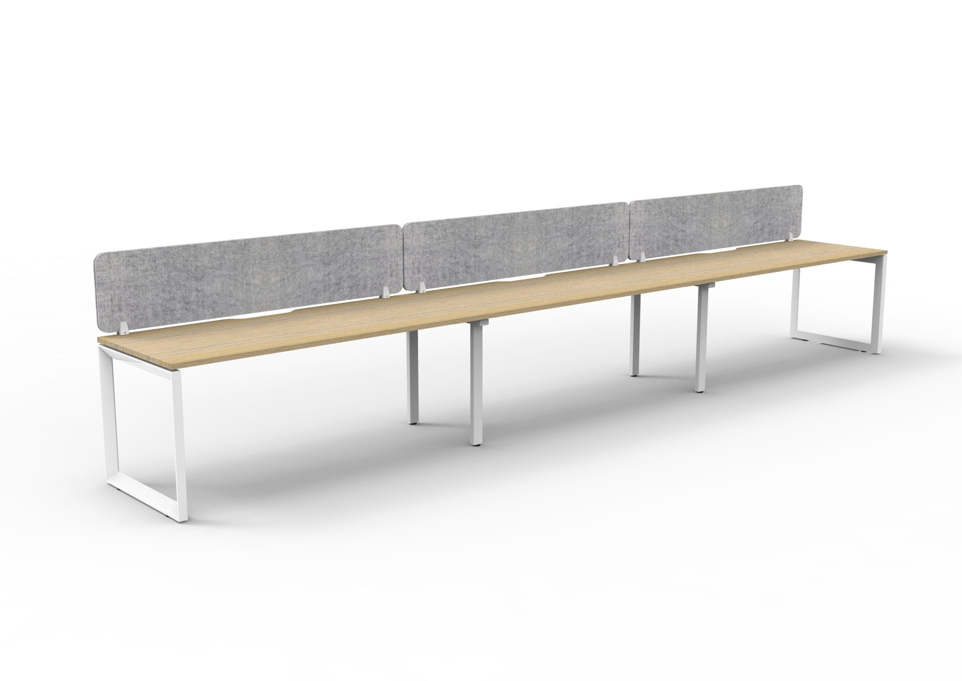 Helix Loop Side by Side 3 Person Workstation With Eco Screen