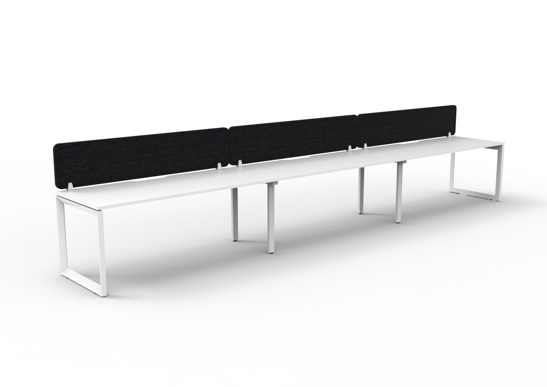 Helix Loop Side by Side 3 Person Workstation With Eco Screen