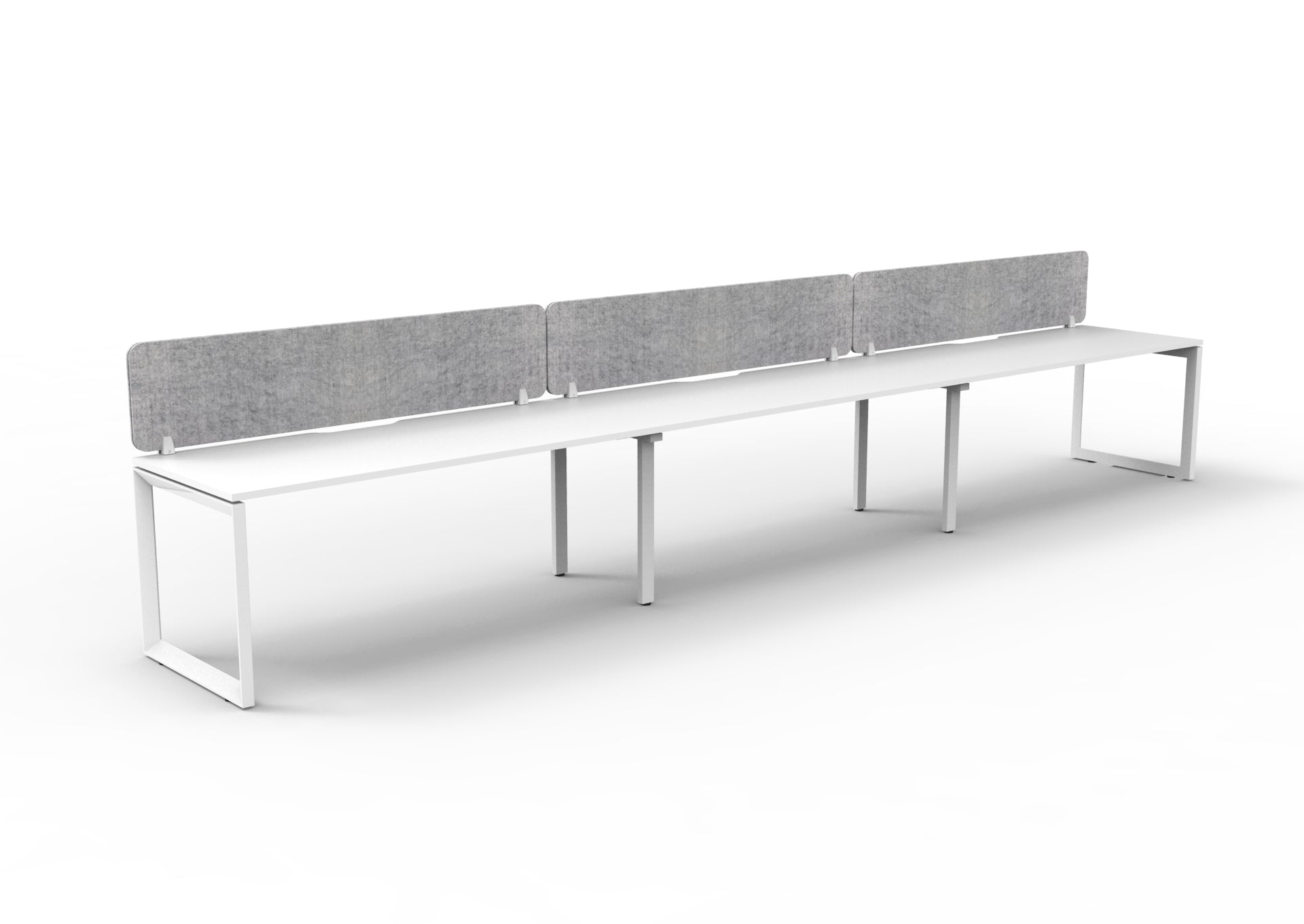 Helix Loop Side by Side 3 Person Workstation With Eco Screen