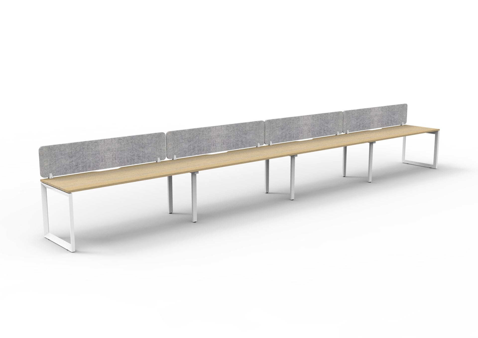 Helix Loop Side by Side 4 Person Workstation With Eco Screen