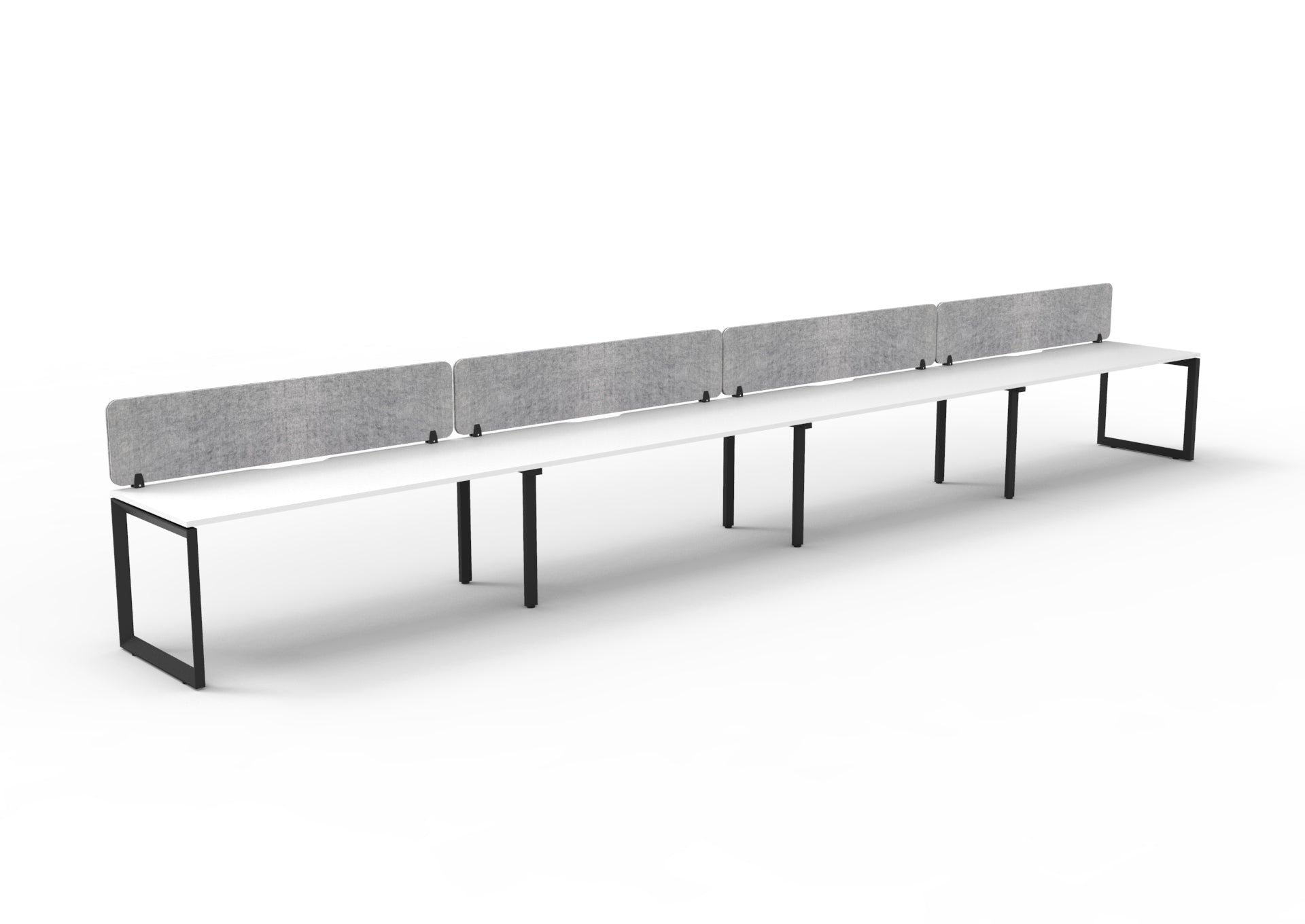 Helix Loop Side by Side 4 Person Workstation With Eco Screen