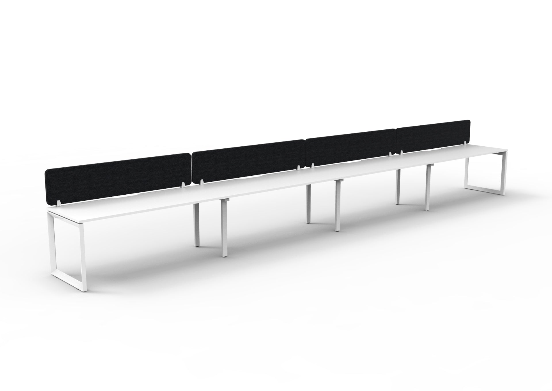 Helix Loop Side by Side 4 Person Workstation With Eco Screen