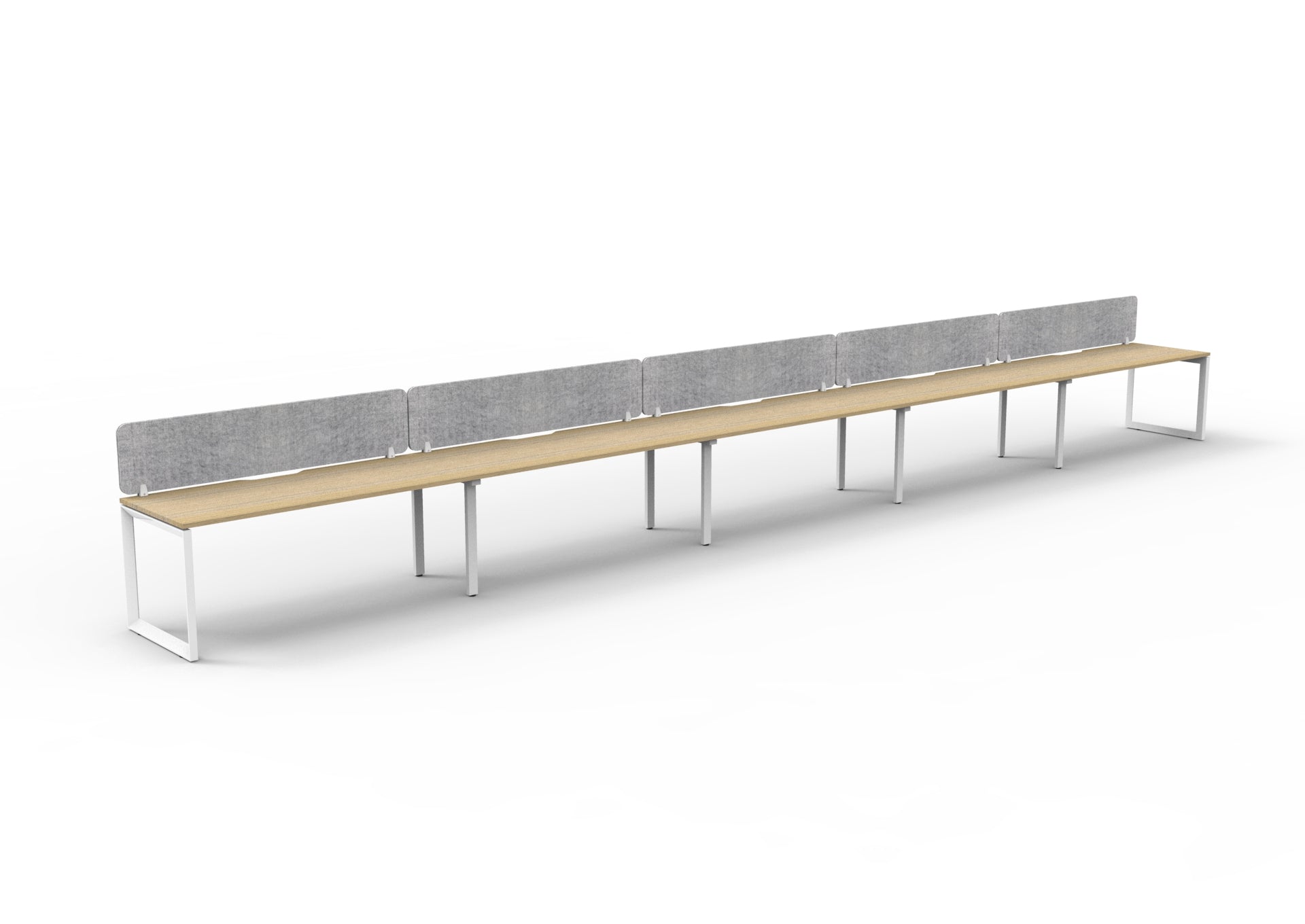 Helix Loop Side by Side 5 Person Workstation With Eco Screen