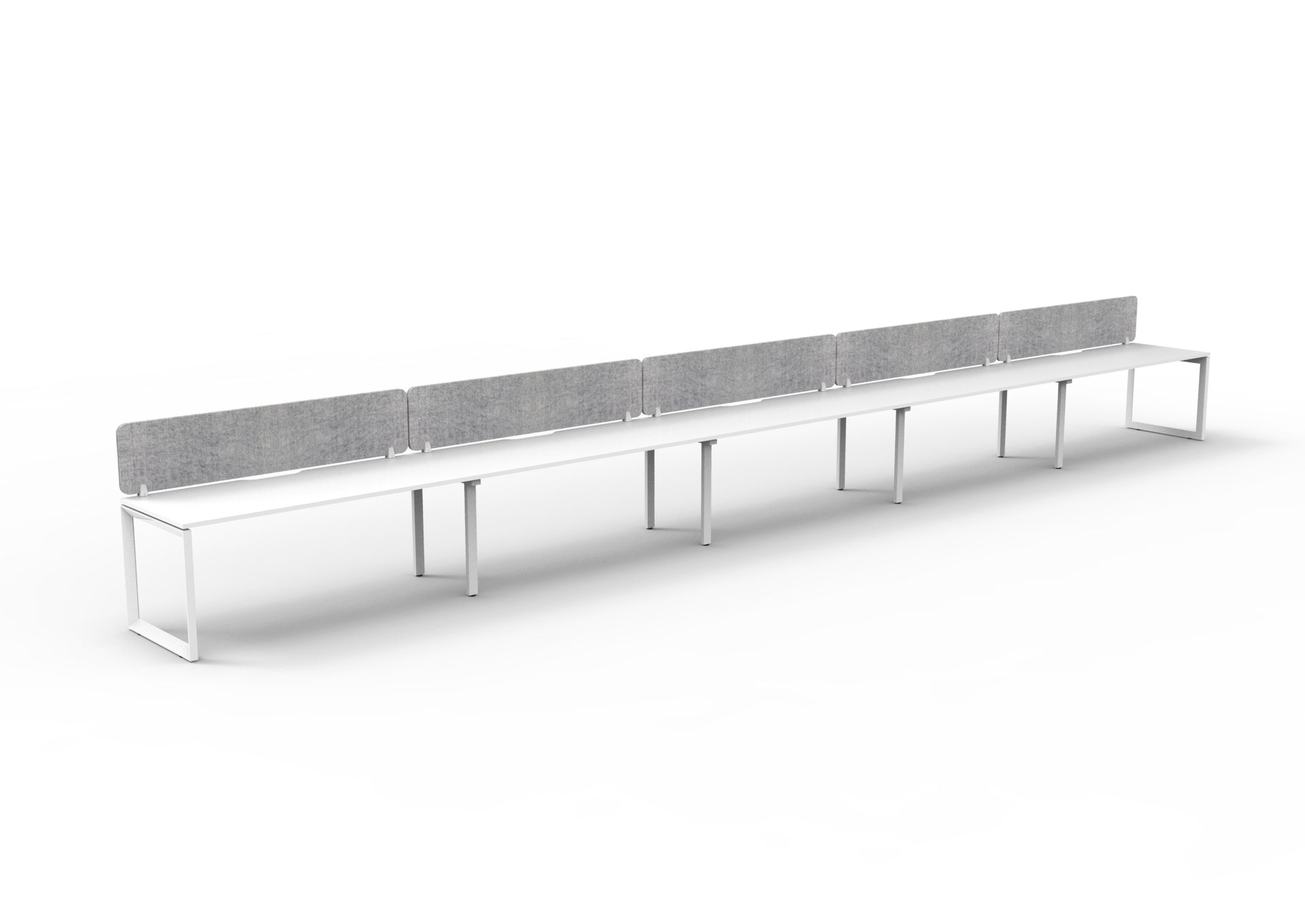 Helix Loop Side by Side 5 Person Workstation With Eco Screen