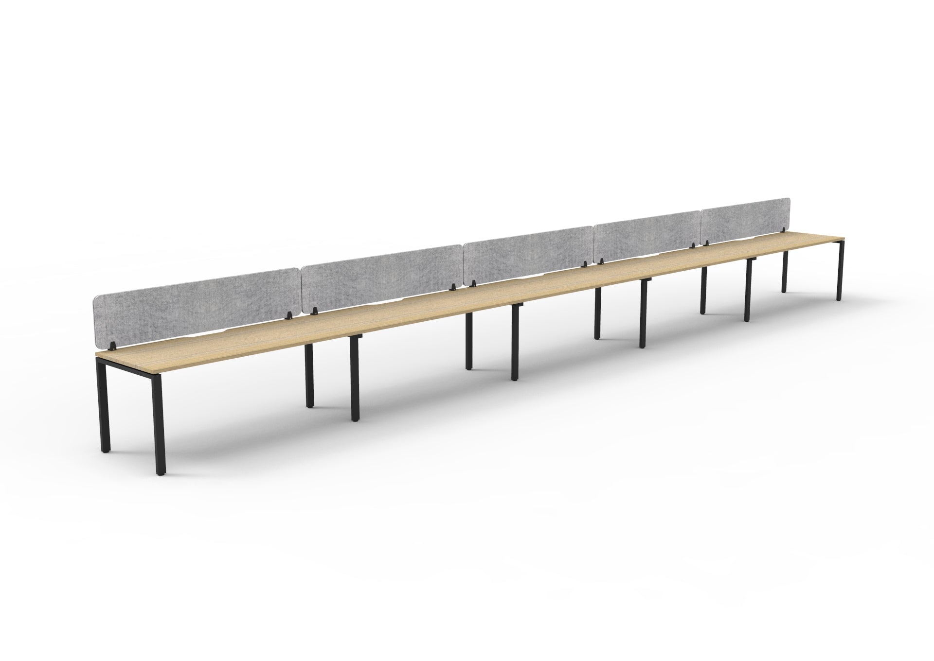 Helix Profile Side by Side 5 Person Workstation With Eco Screen