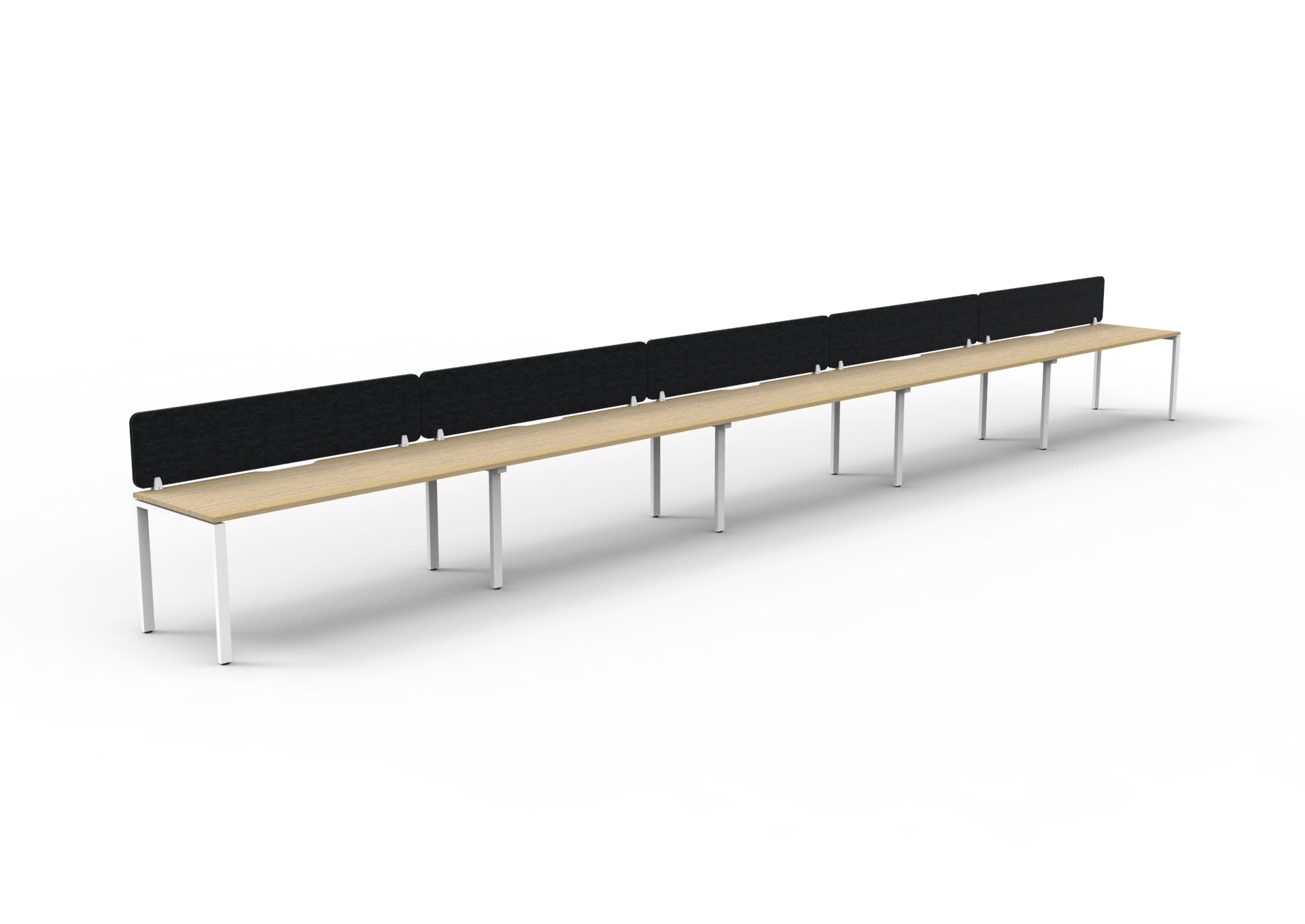 Helix Profile Side by Side 5 Person Workstation With Eco Screen