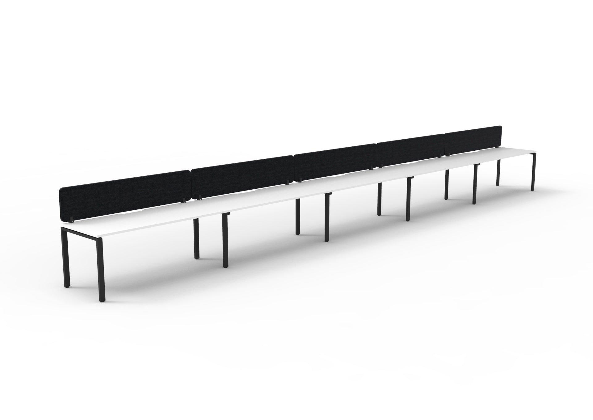 Helix Profile Side by Side 5 Person Workstation With Eco Screen