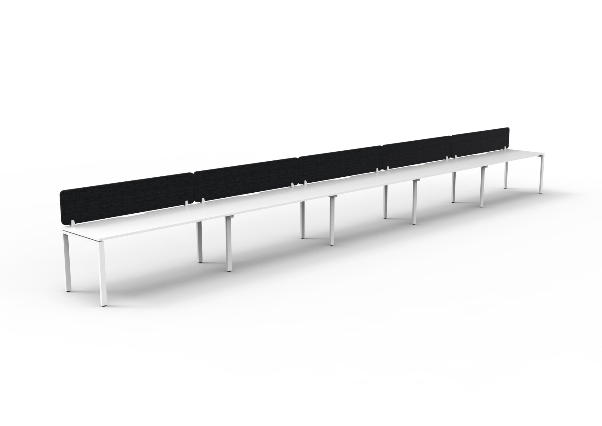 Helix Profile Side by Side 5 Person Workstation With Eco Screen