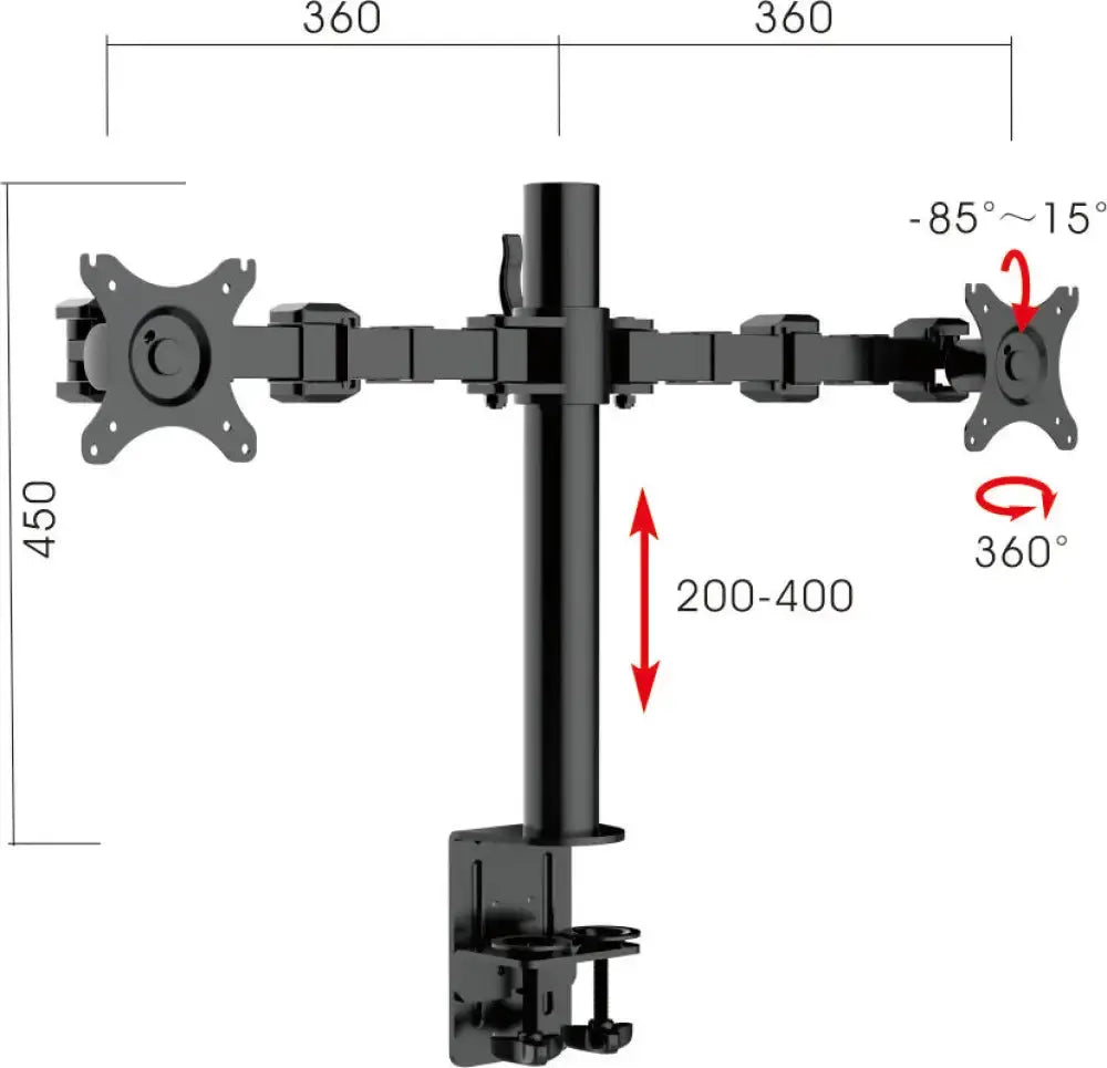 Traffic x Dual Monitor Arm Pole Mounted
