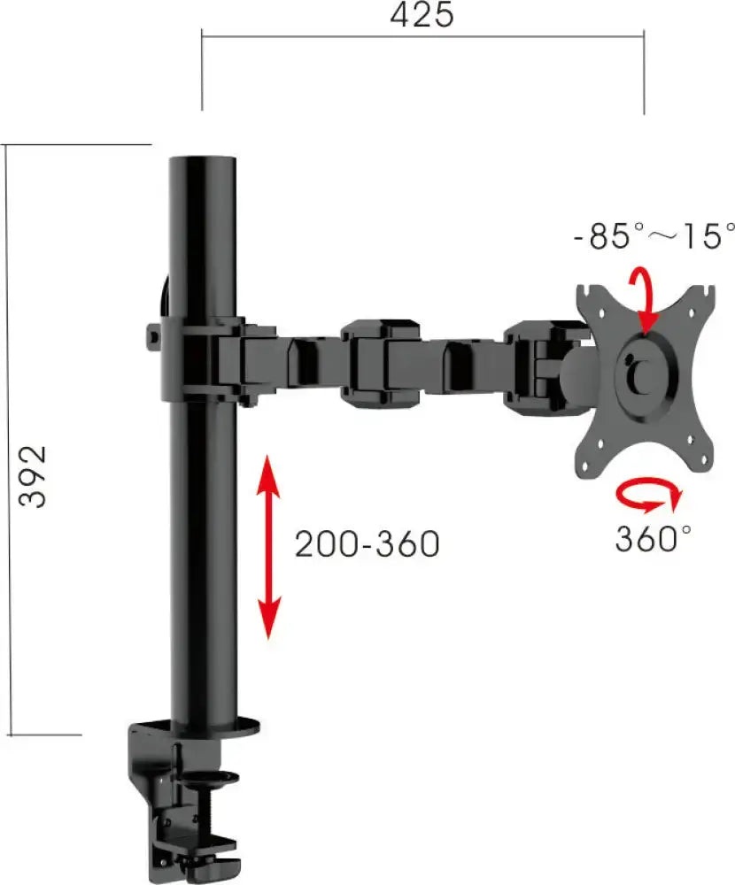 Traffic x Single Monitor Arm with Degree Horizontal Adjustment