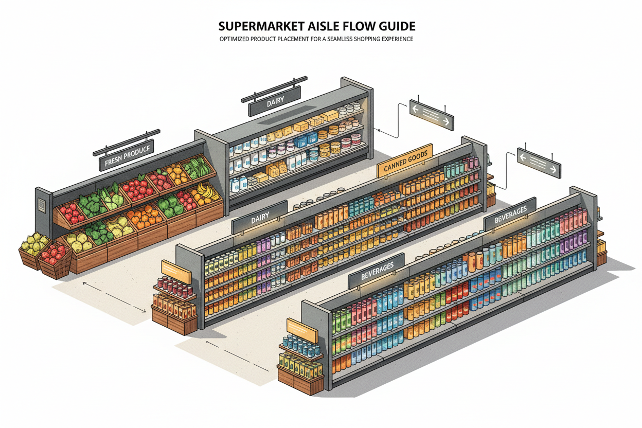 Guide to Supermarket & Grocery Store Shelving Layouts