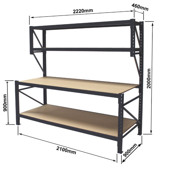 4 Tier Longspan Workbench 2100L