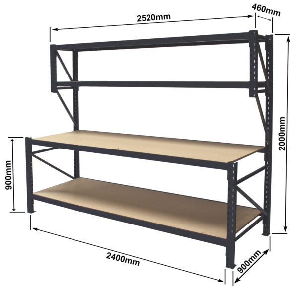 4 Tier Longspan Workbench 2400L