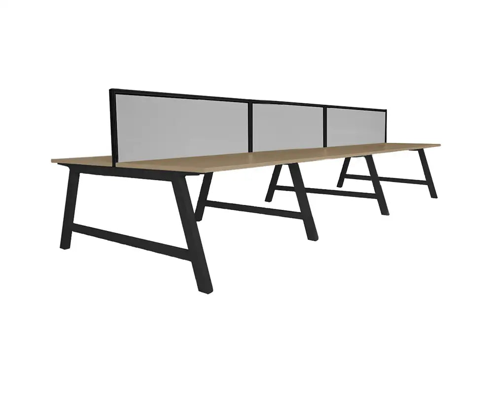 Pitch Back to Six Person Pod 1800 with Sector Screens - Office Furniture - Mclernons Business Base