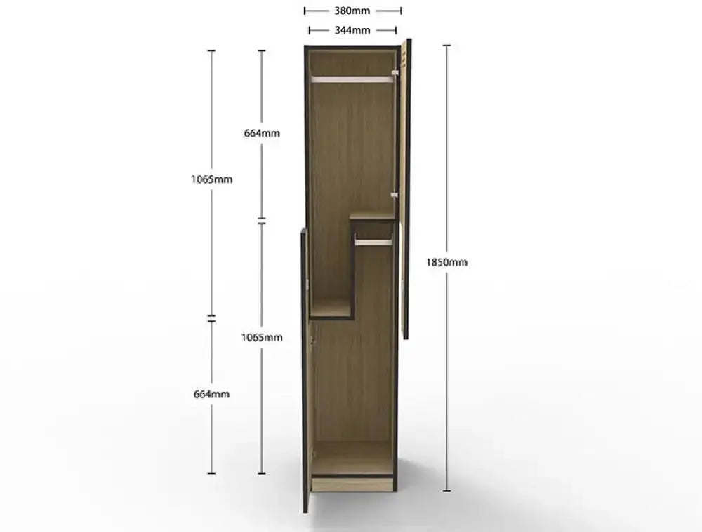 Helix Step Two Door Melamine Locker