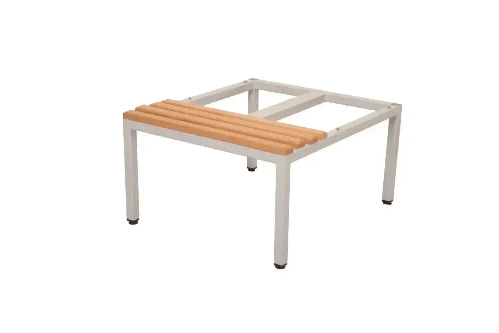 Light Oak Mod Single Sided Bench Seat Silver Frame