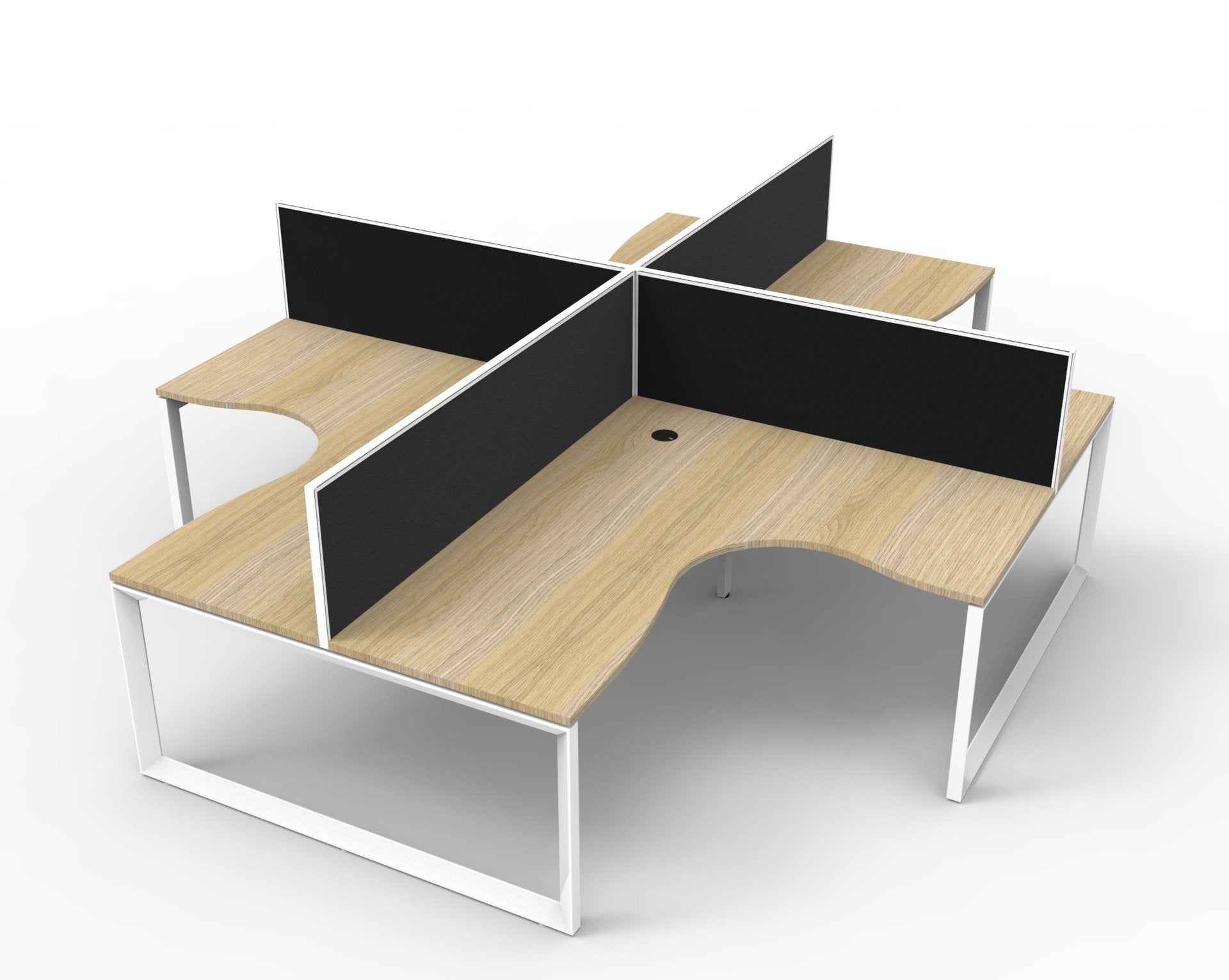 Helix Loop Corner Workstation 4 Person Pod