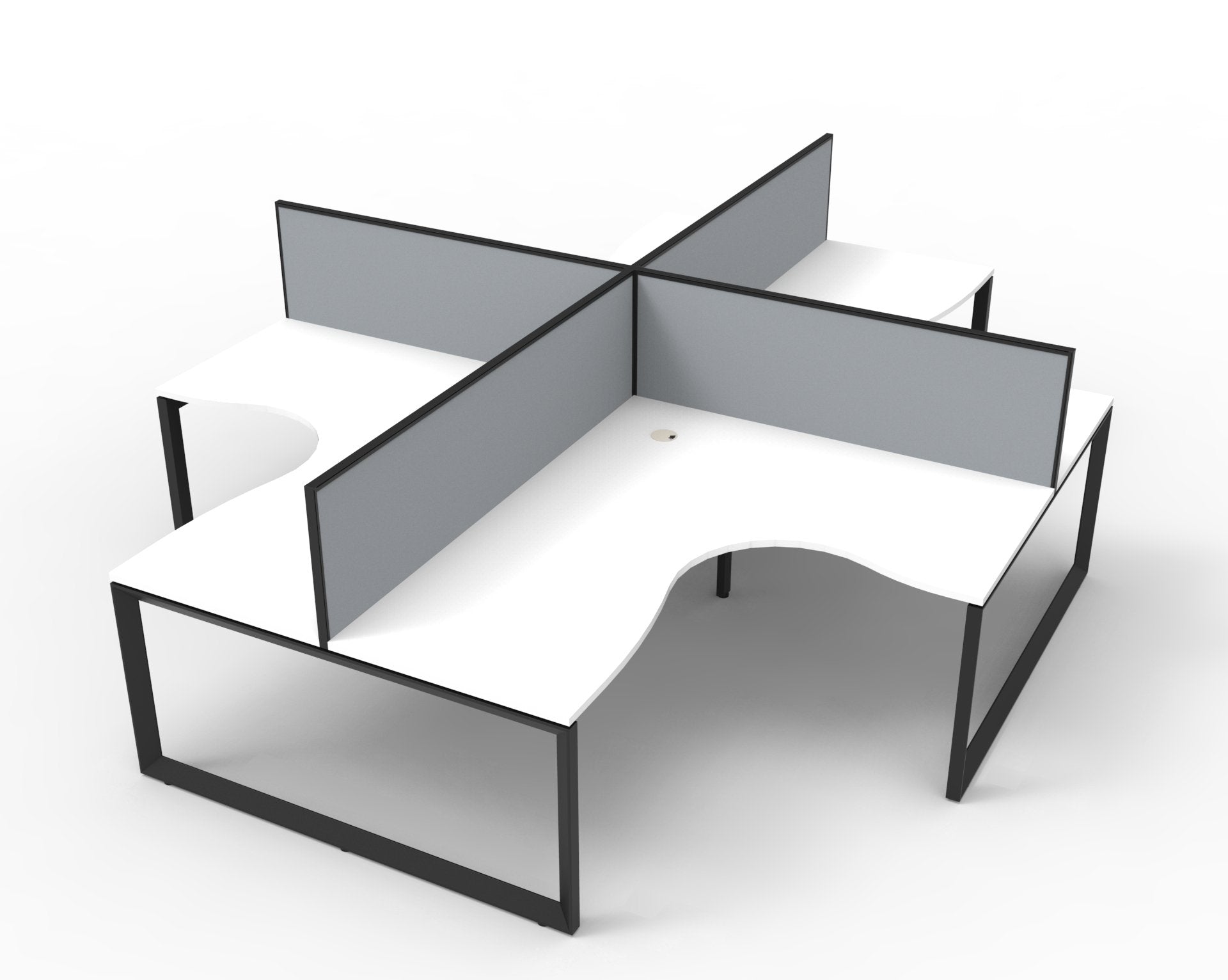 Helix Loop Corner Workstation 4 Person Pod