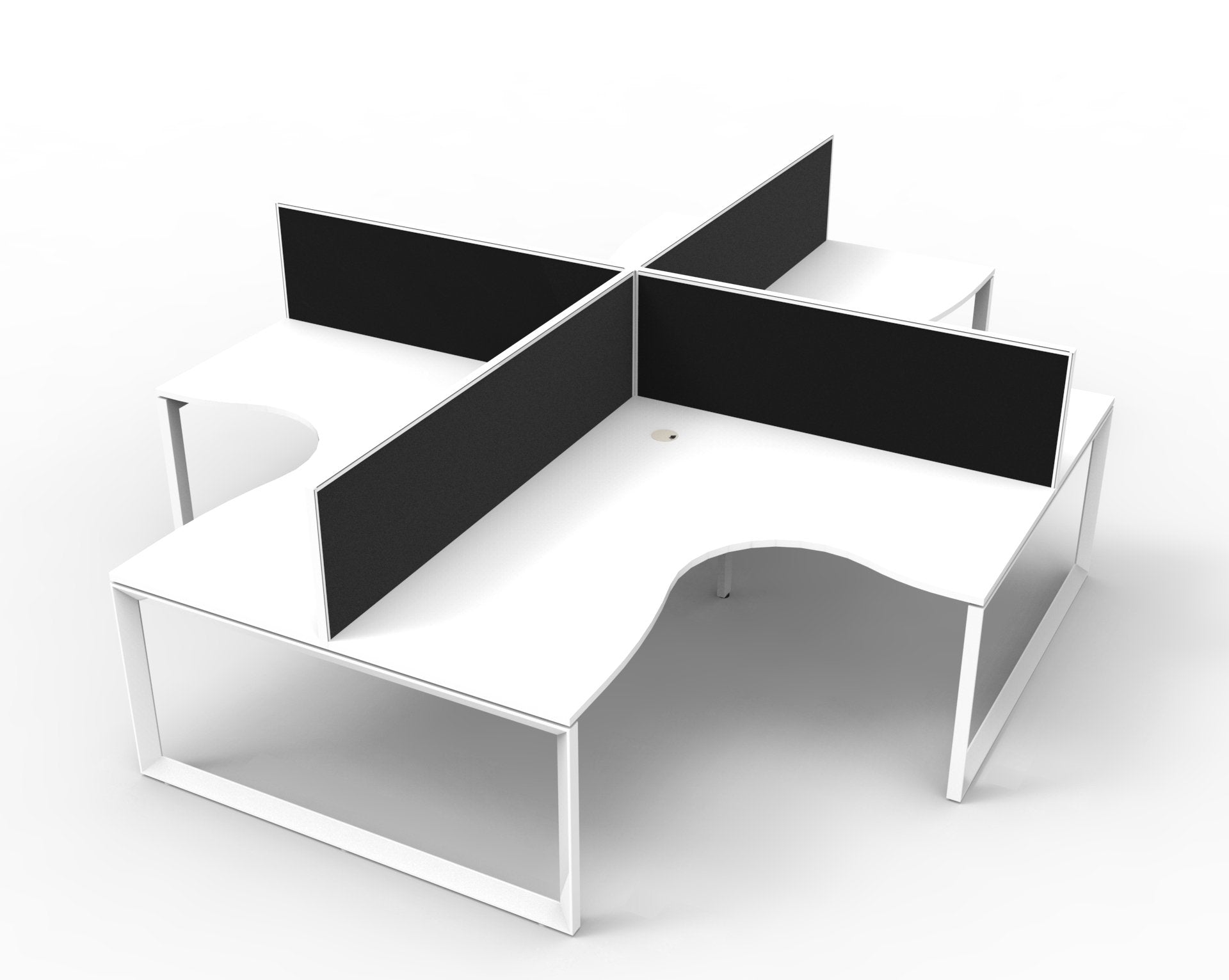 Helix Loop Corner Workstation 4 Person Pod
