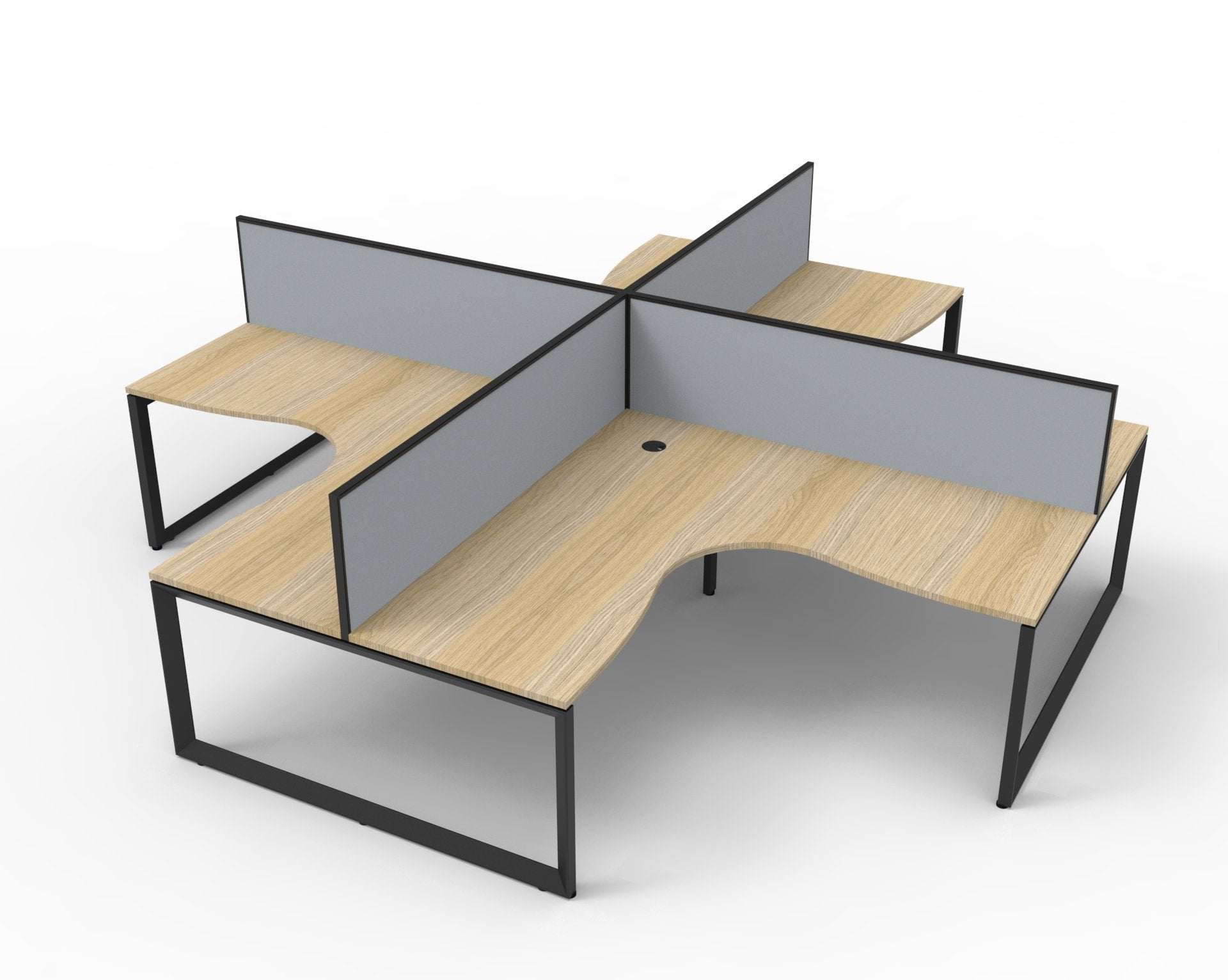 Helix Loop Corner Workstation 4 Person Pod