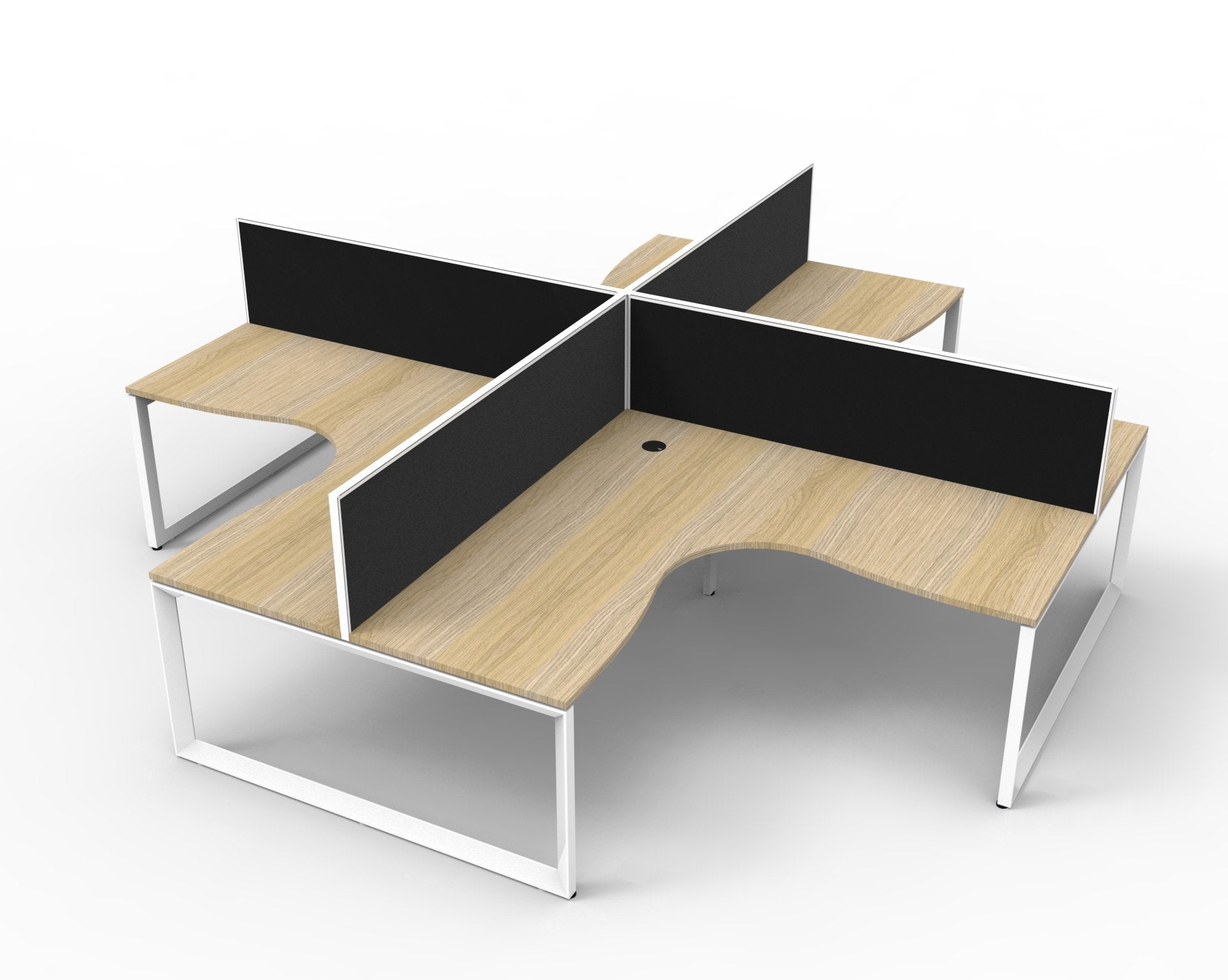 Helix Loop Corner Workstation 4 Person Pod