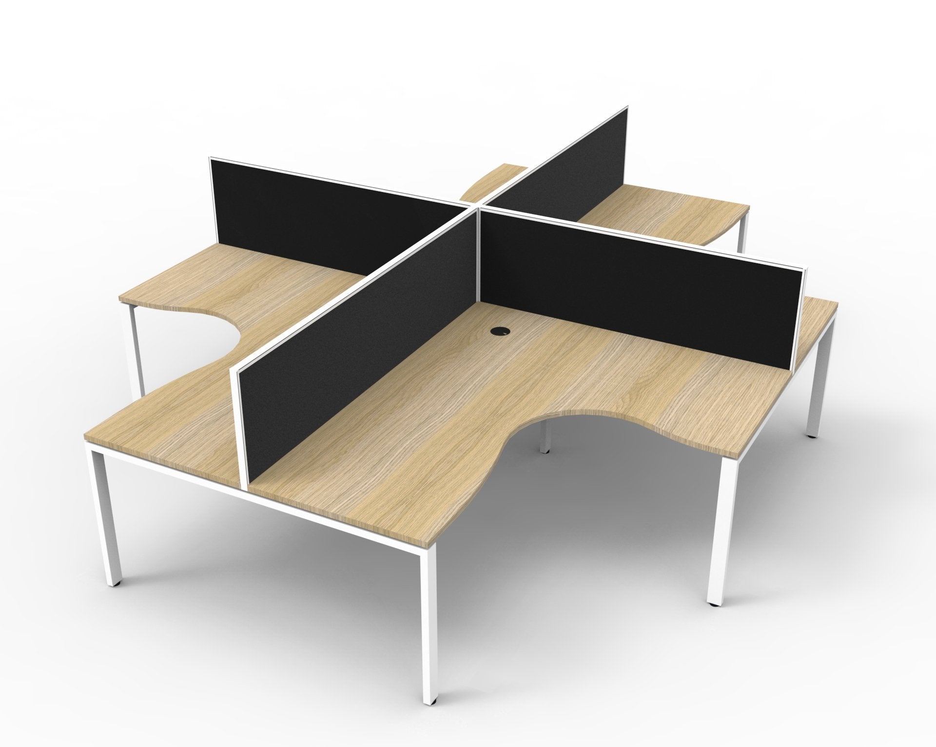 Helix Profile Corner Workstation 4 Person Pod
