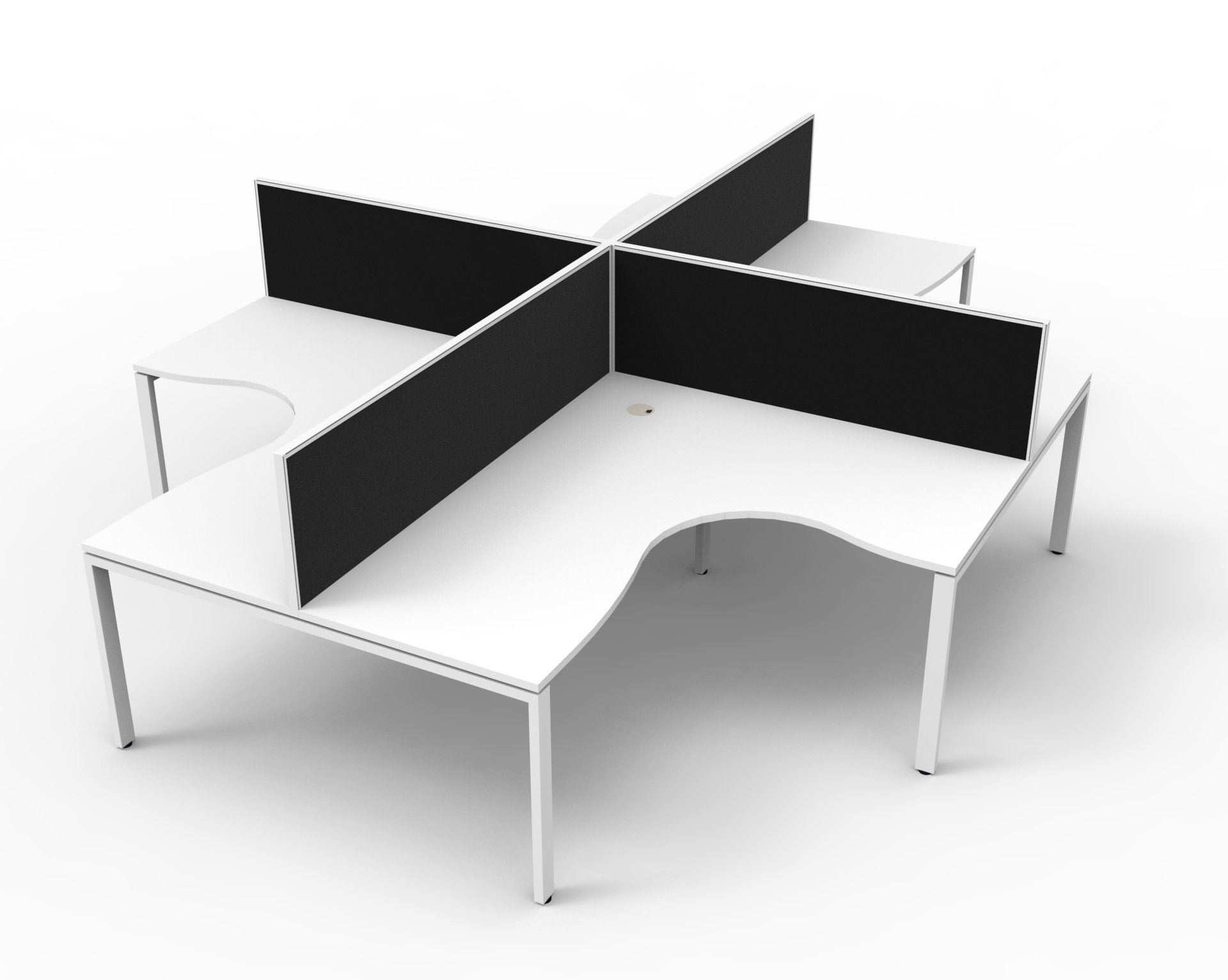 Helix Profile Corner Workstation 4 Person Pod