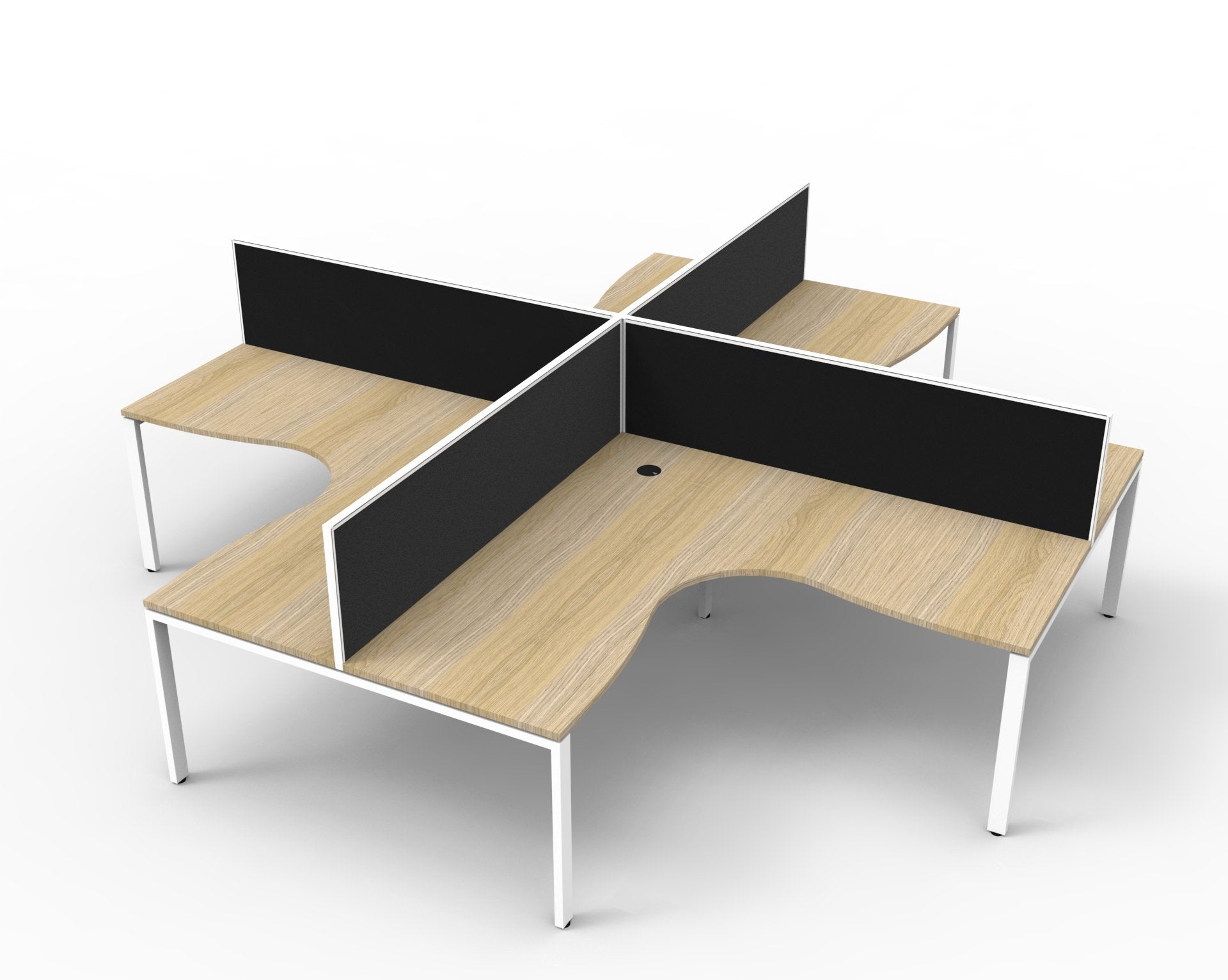 Helix Profile Corner Workstation 4 Person Pod