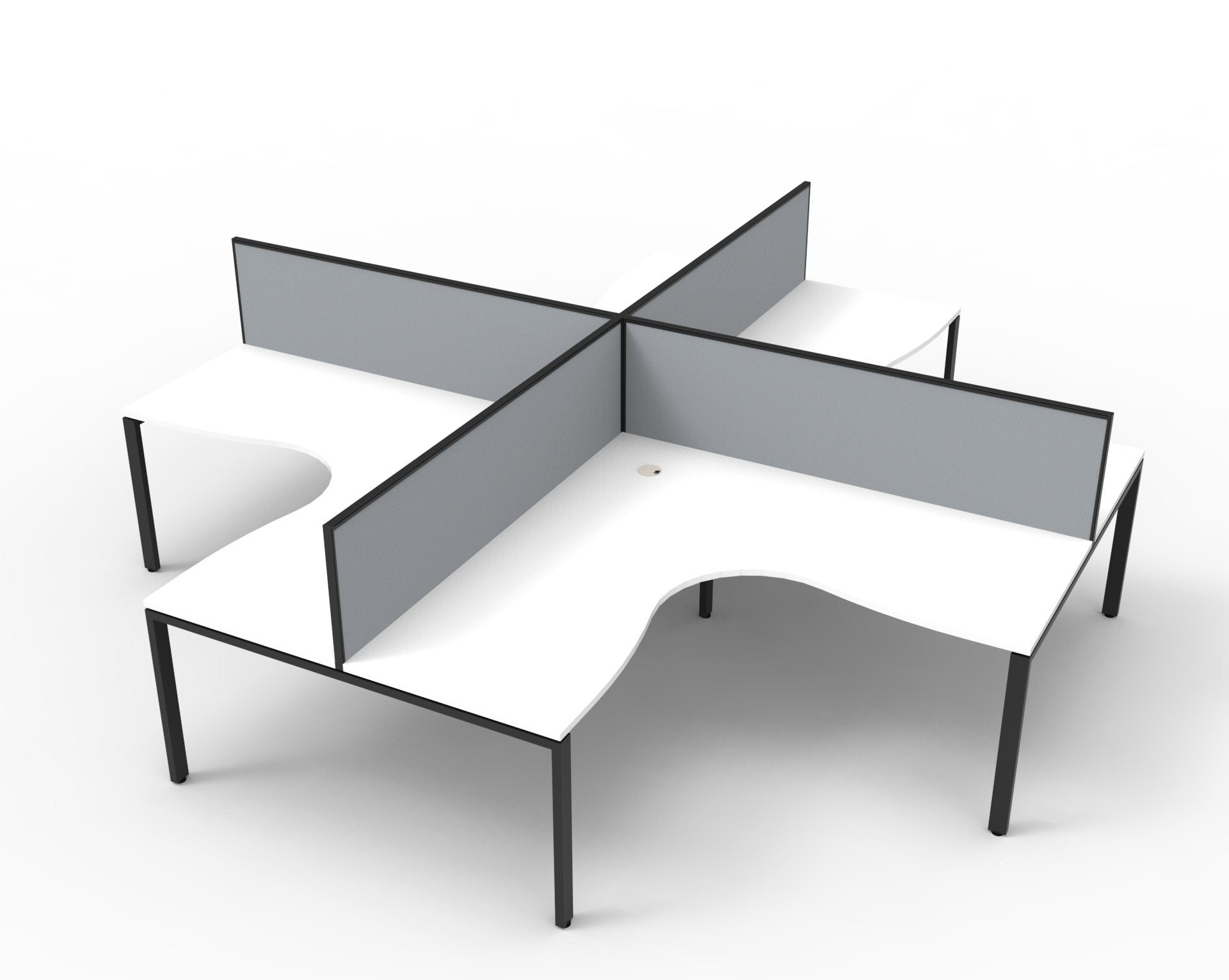 Helix Profile Corner Workstation 4 Person Pod