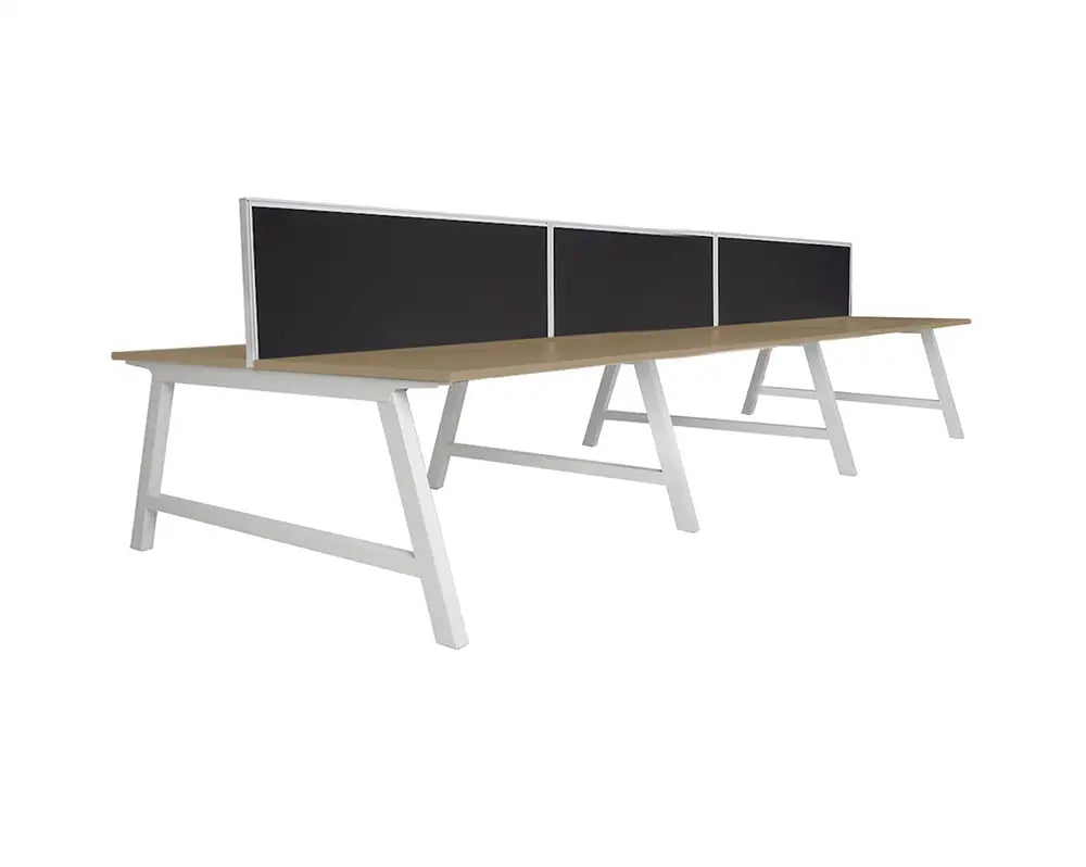 Pitch Back to Six Person Pod 1800 with Sector Screens - Office Furniture - Mclernons Business Base